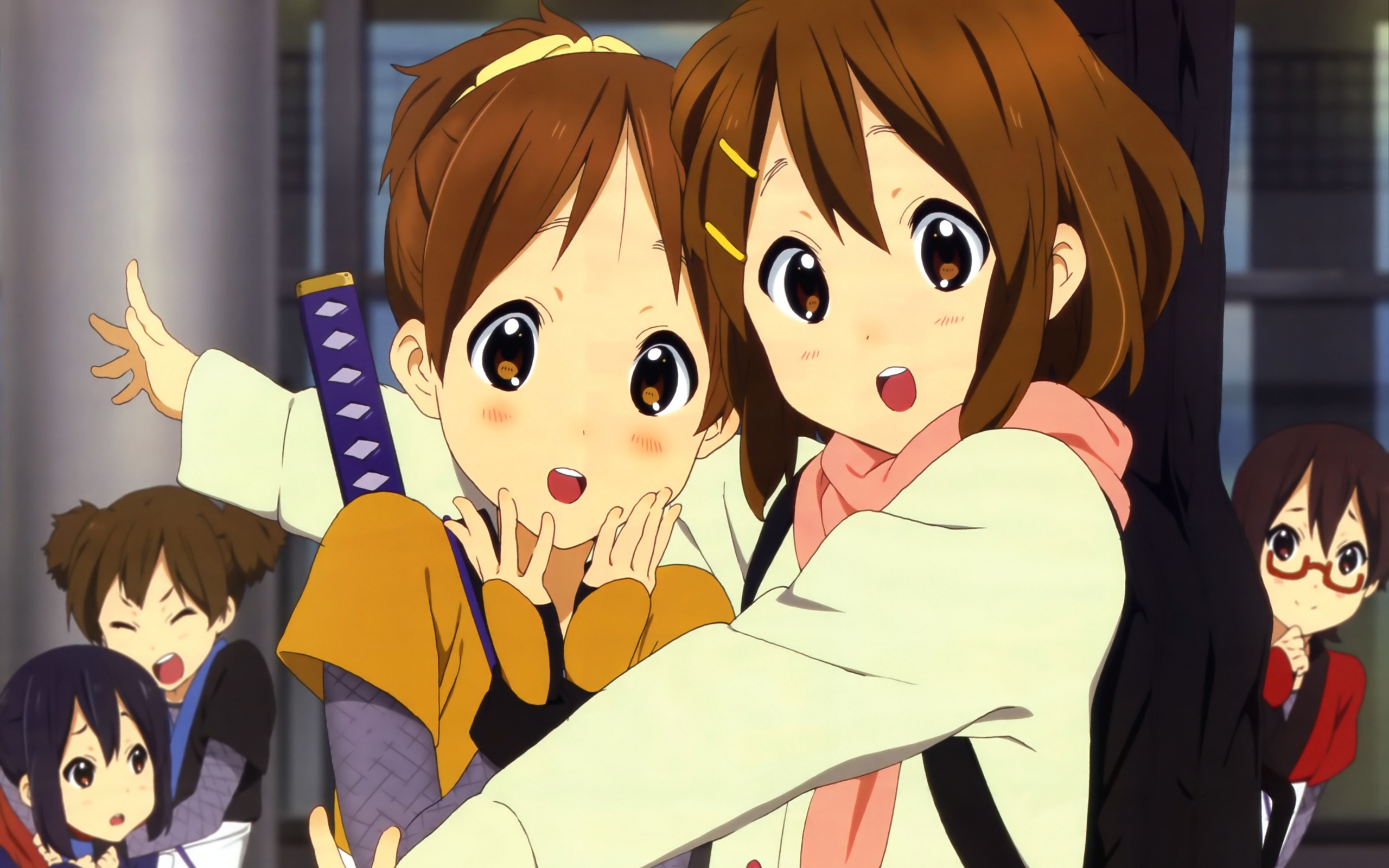 Yui Hirasawa and Ui Hirasawa from K-On! HD Wallpaper