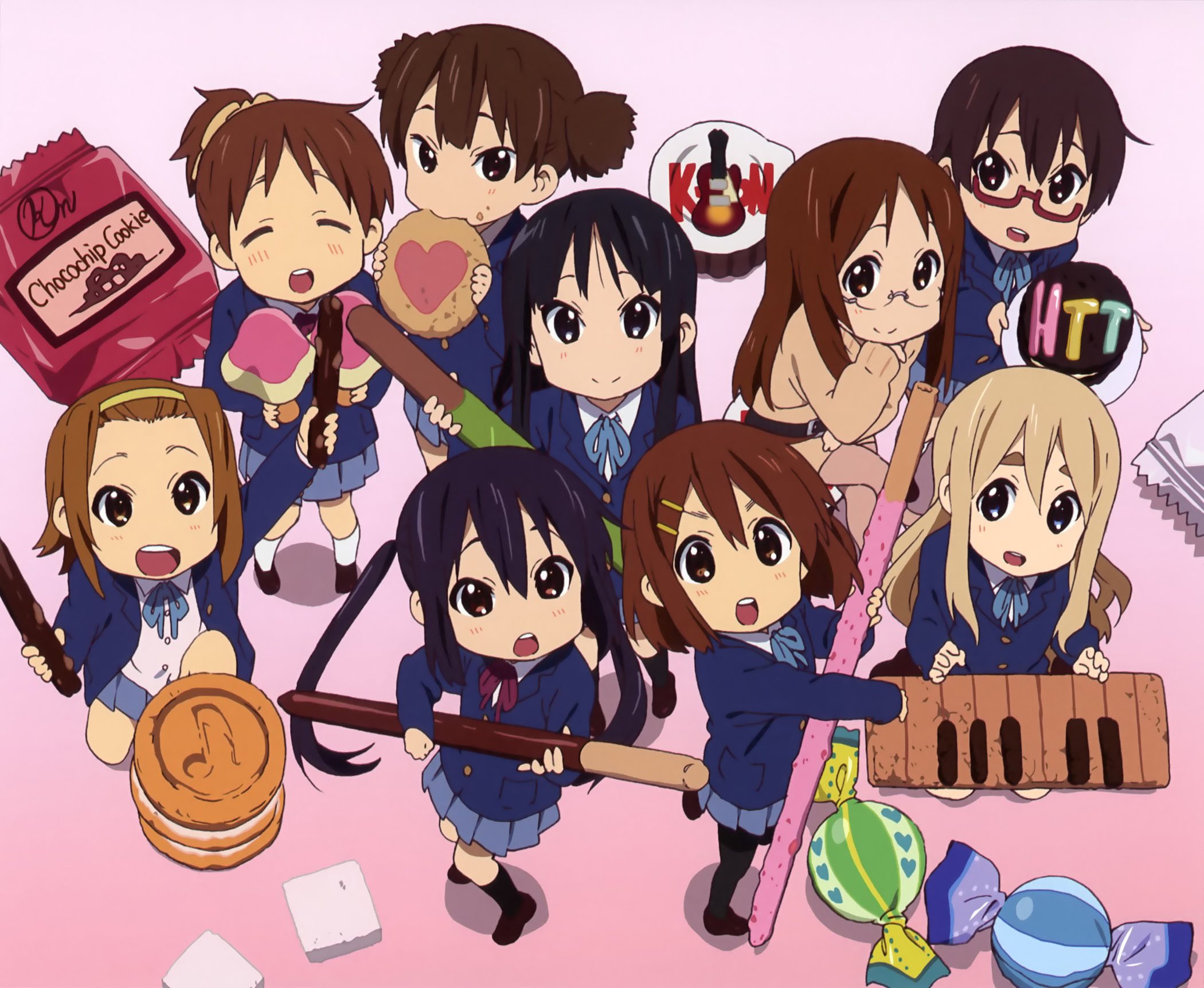 K-On! characters with sweets HD Wallpaper