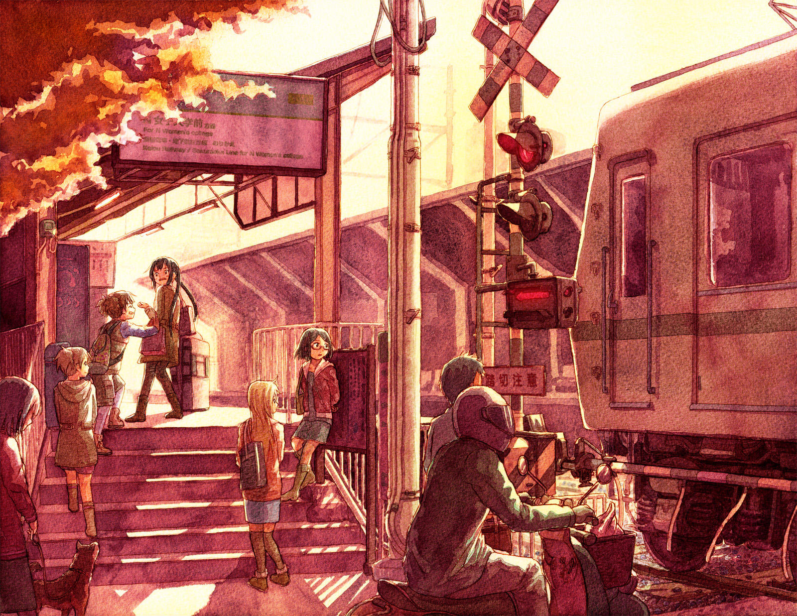 Ui Hirasawa at a Train Station HD Wallpaper