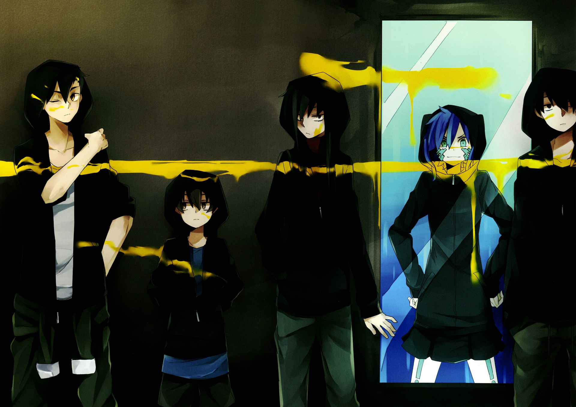 Tsubomi Kido and friends with yellow paint HD Wallpaper