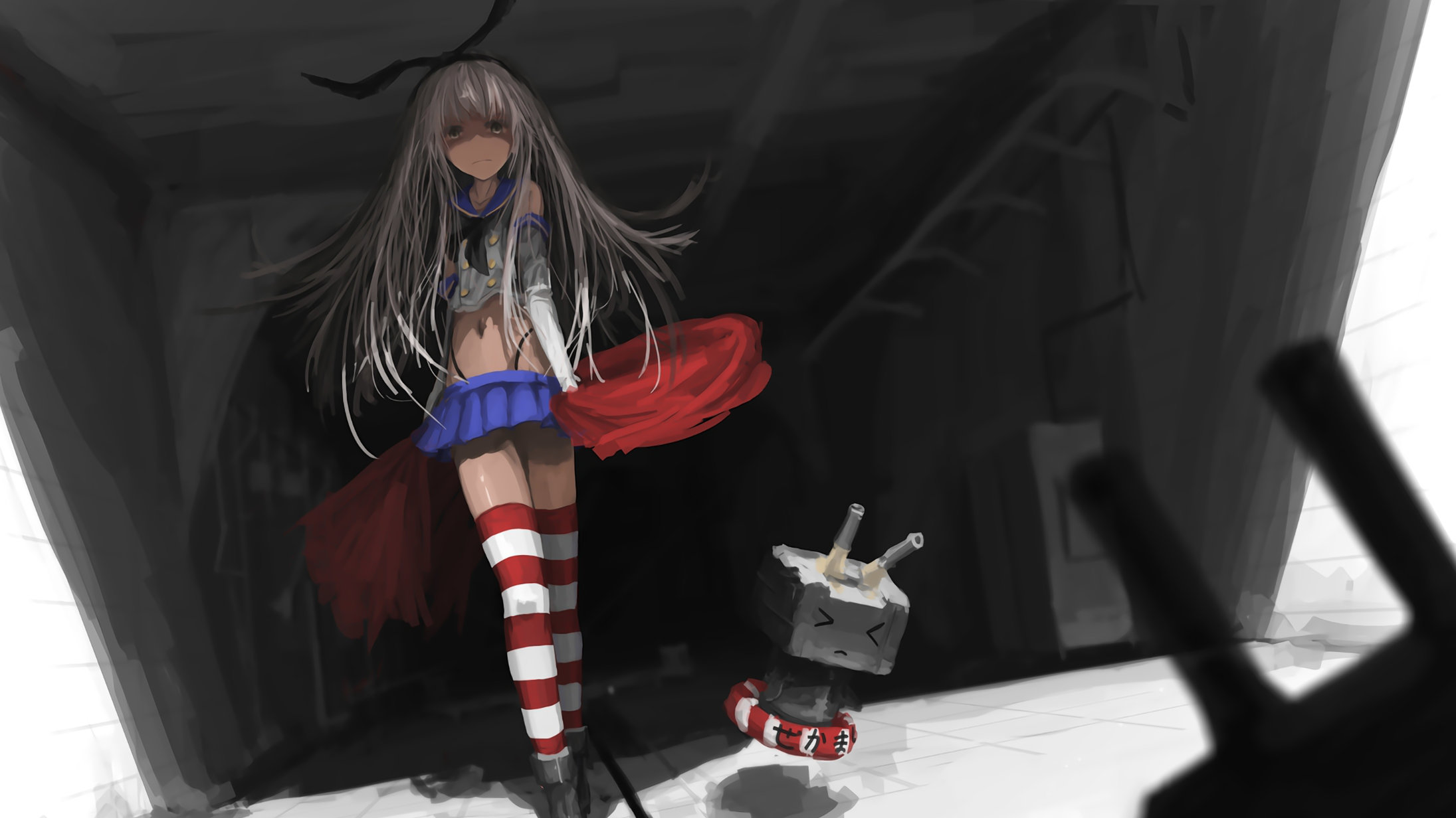 Girl with rabbit ears and Rensouhou-chan HD Wallpaper