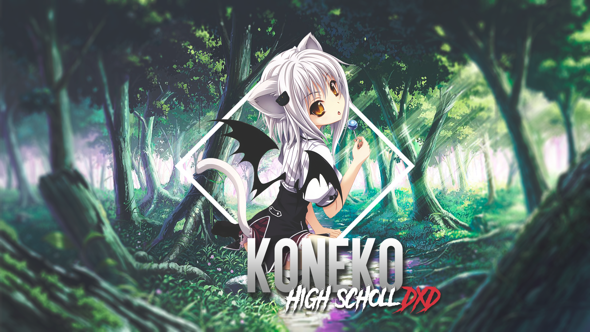 Koneko Toujou from High School DxD in a forest HD Wallpaper