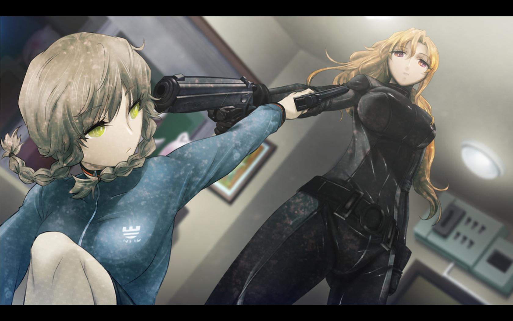 Suzuha Amane from Steins;Gate holding a gun HD Wallpaper