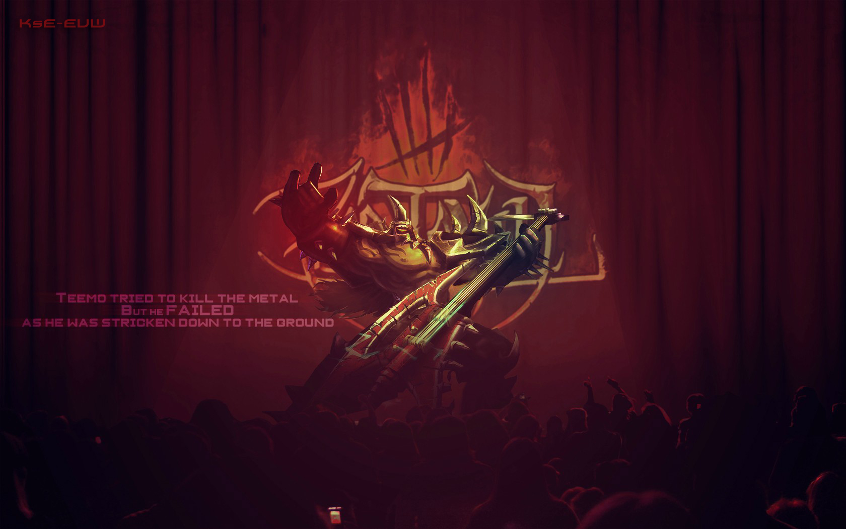Mordekaiser playing guitar on stage HD Wallpaper