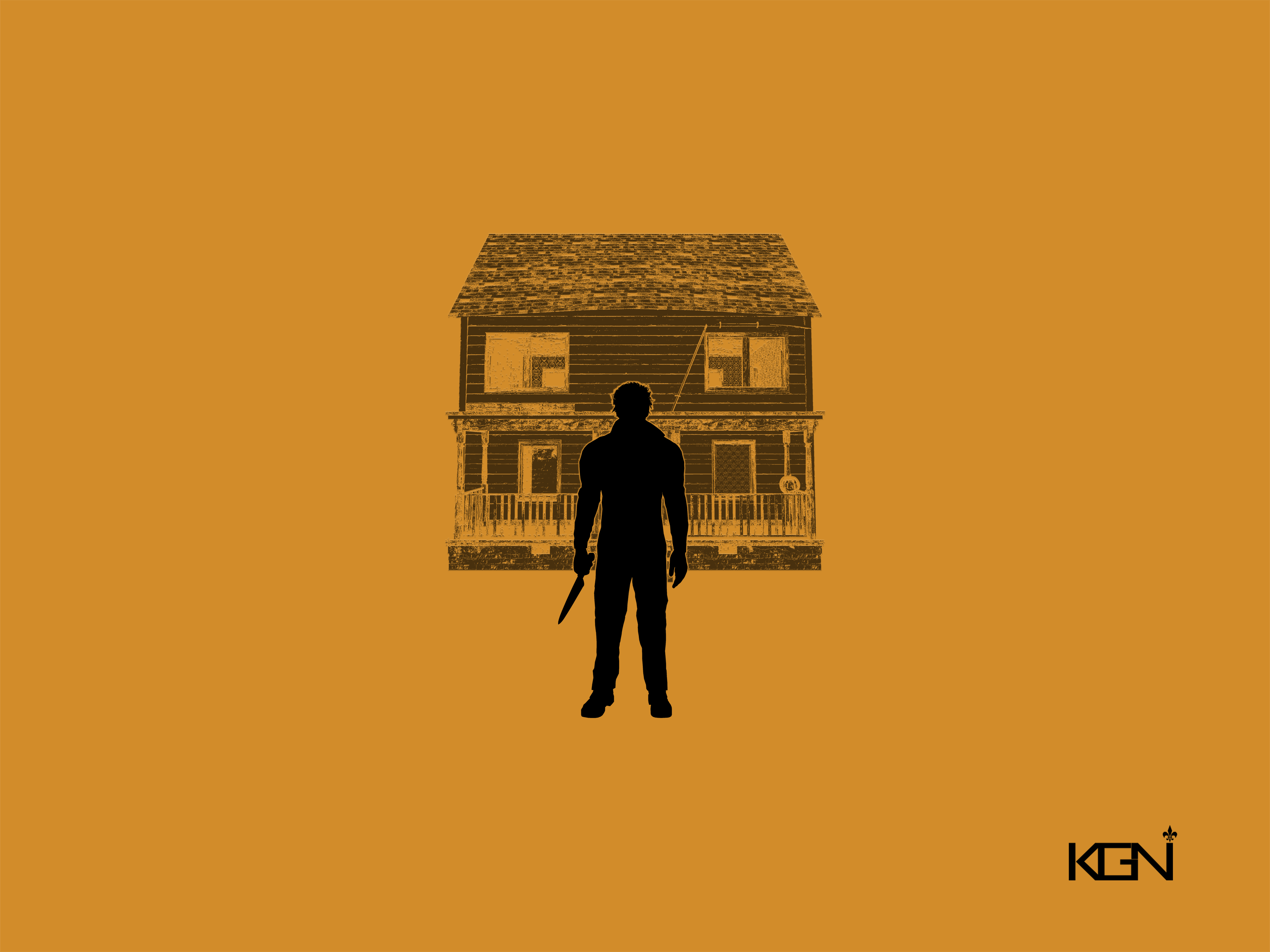 Michael Myers in front of a house HD Wallpaper