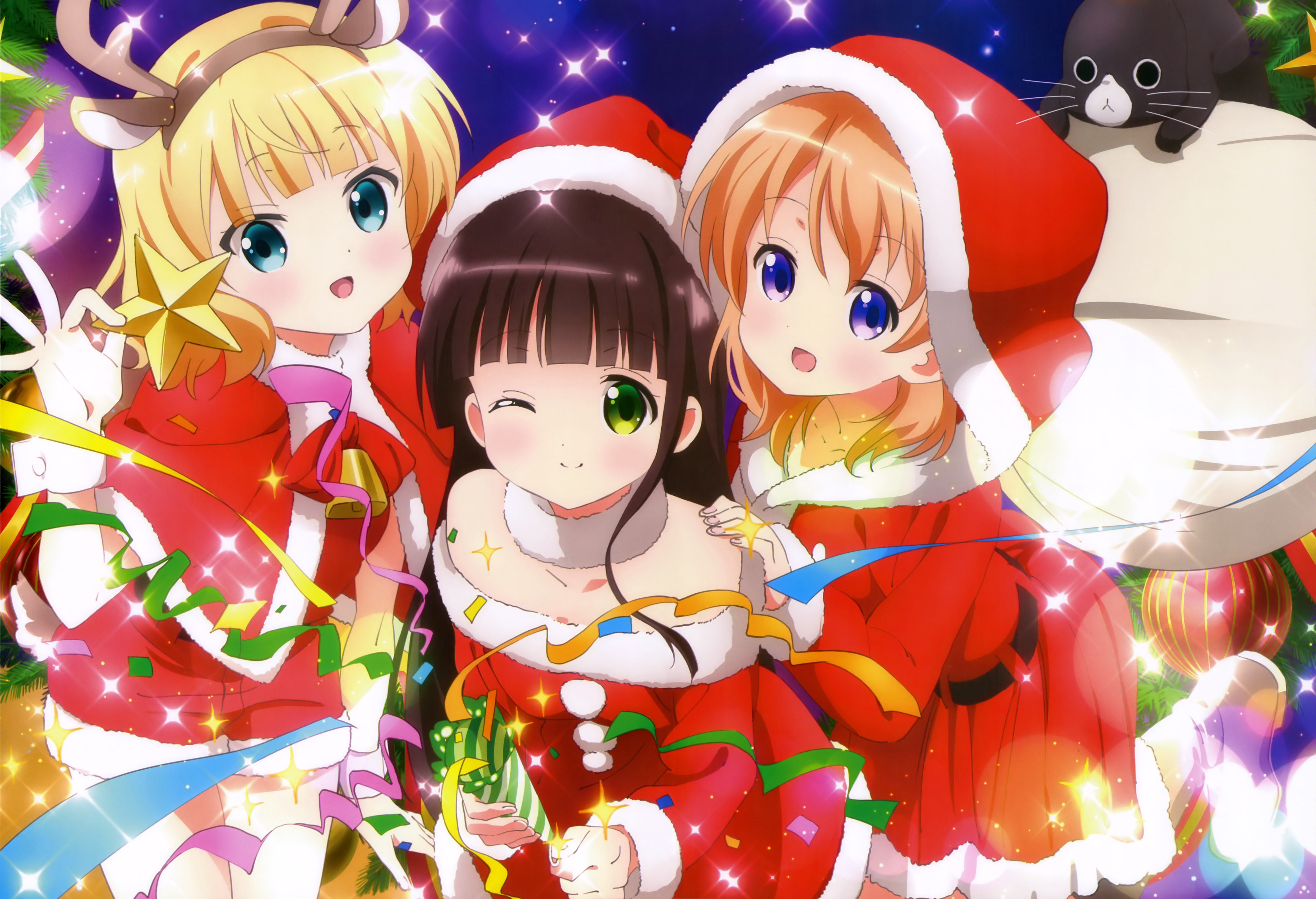 Sharo Kirima from Is the Order a Rabbit? Christmas HD Wallpaper