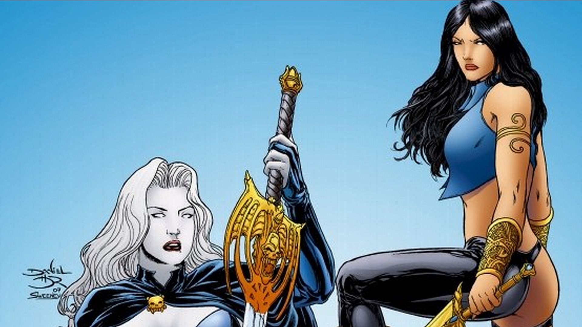 Lady Death and another woman with swords HD Wallpaper