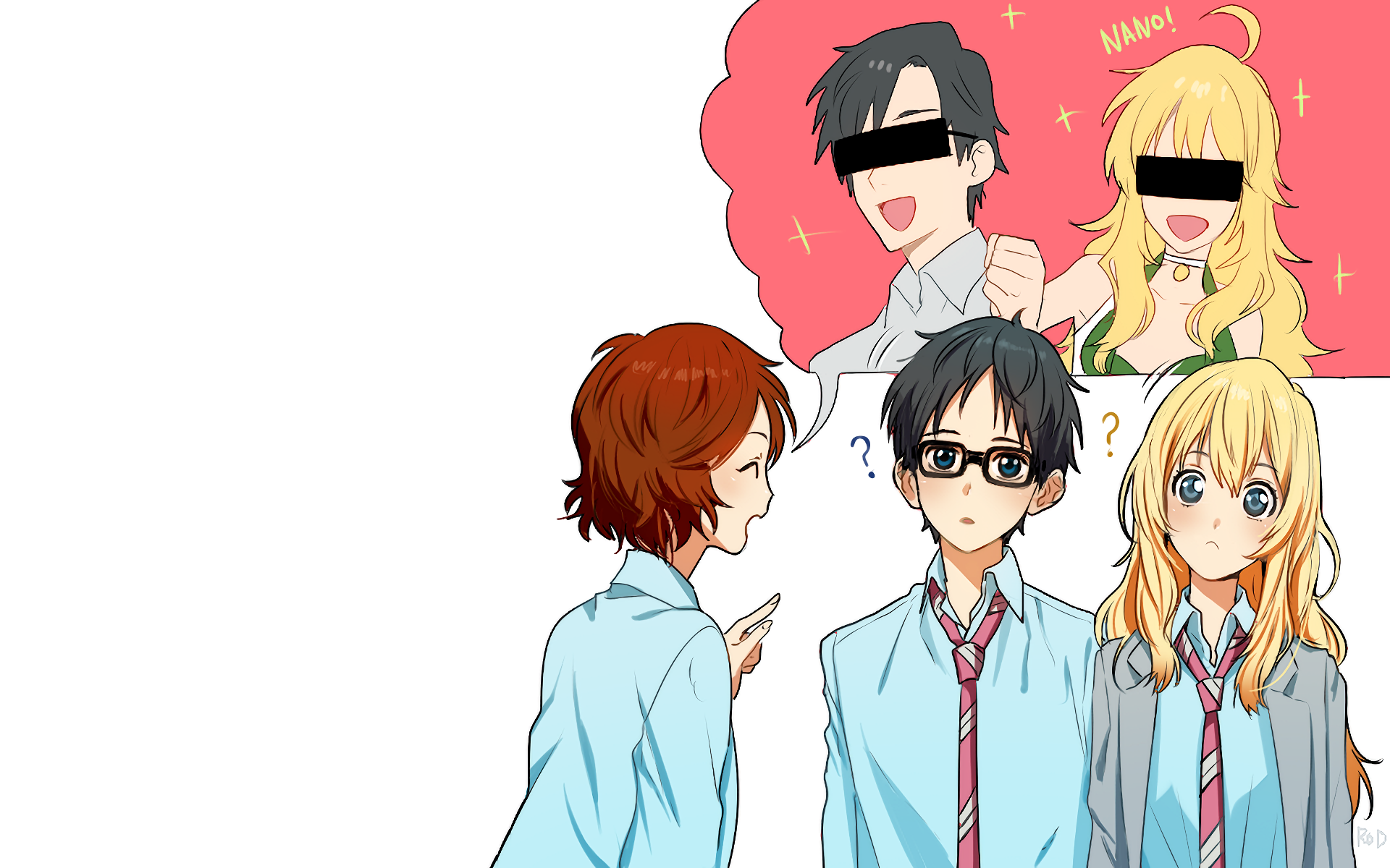 Tsubaki Sawabe and Kousei Arima from Your Lie in April HD Wallpaper
