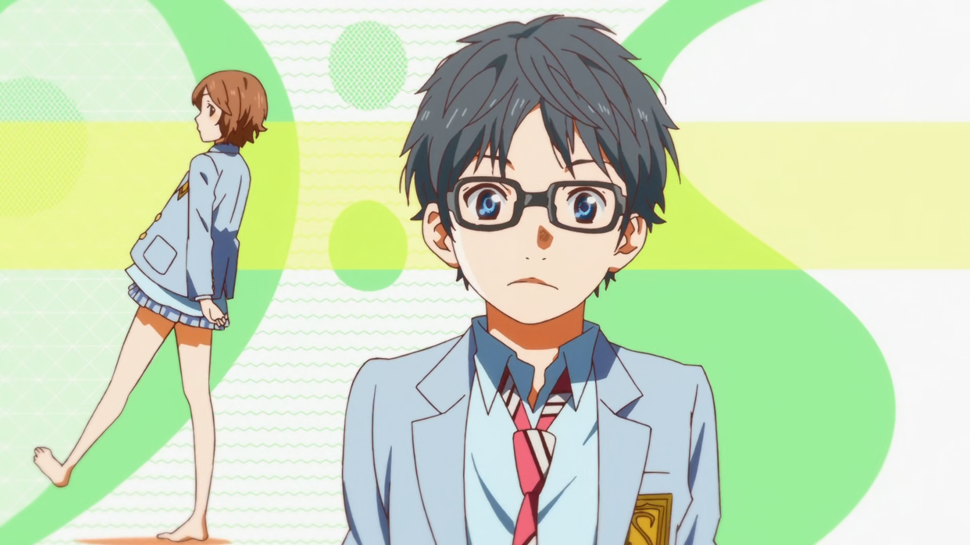 Kousei Arima and Tsubaki Sawabe from Your Lie in April HD Wallpaper