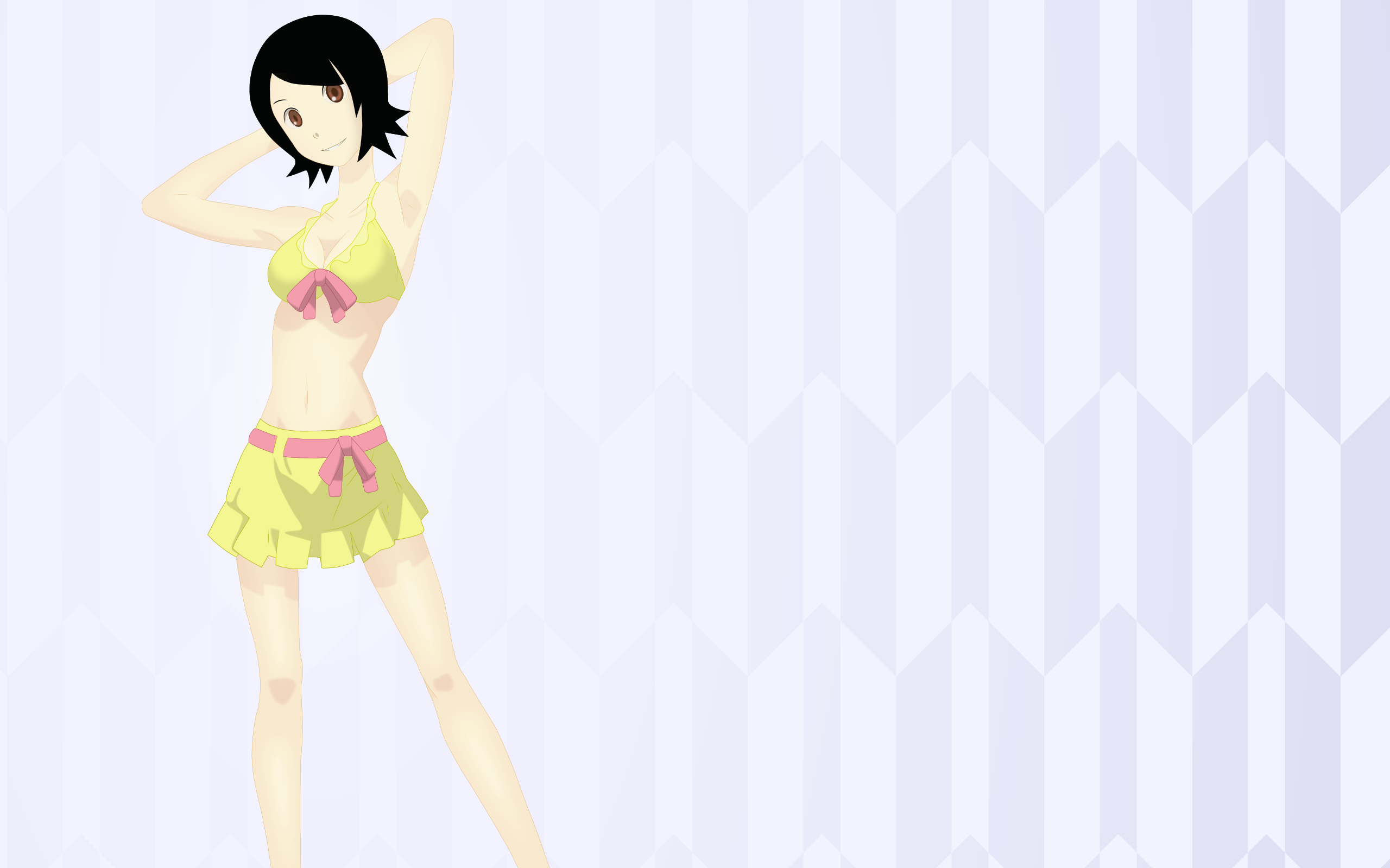 Nami Hitou in Yellow Bikini HD Wallpaper