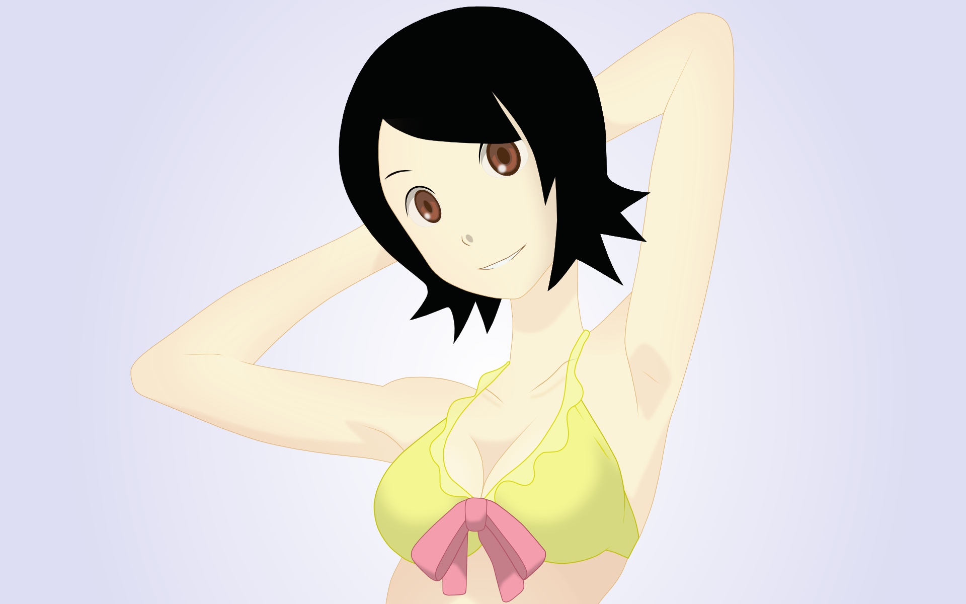 Nami Hitou in a yellow bikini HD Wallpaper