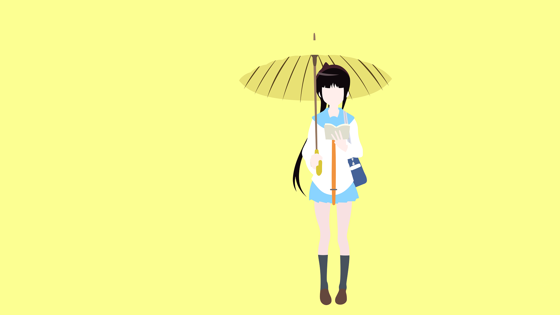 Ruri Miyamoto with Umbrella and Book HD Wallpaper