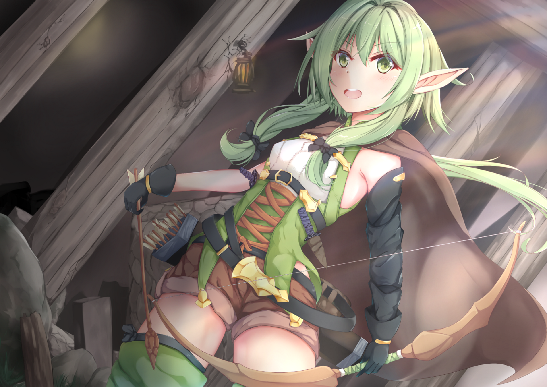 High Elf Archer with Bow and Arrow HD Wallpaper