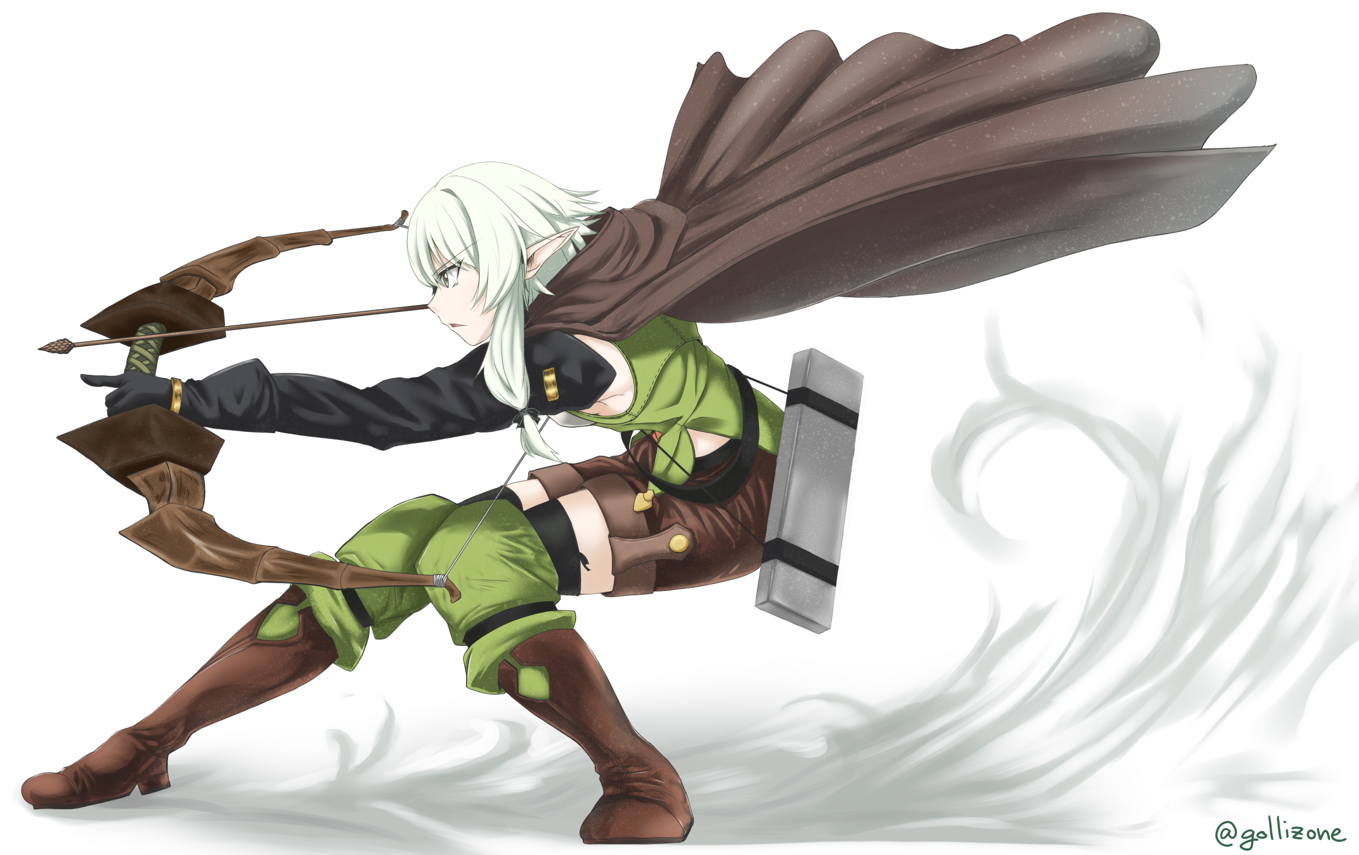 High Elf Archer with Bow and Arrow HD Wallpaper