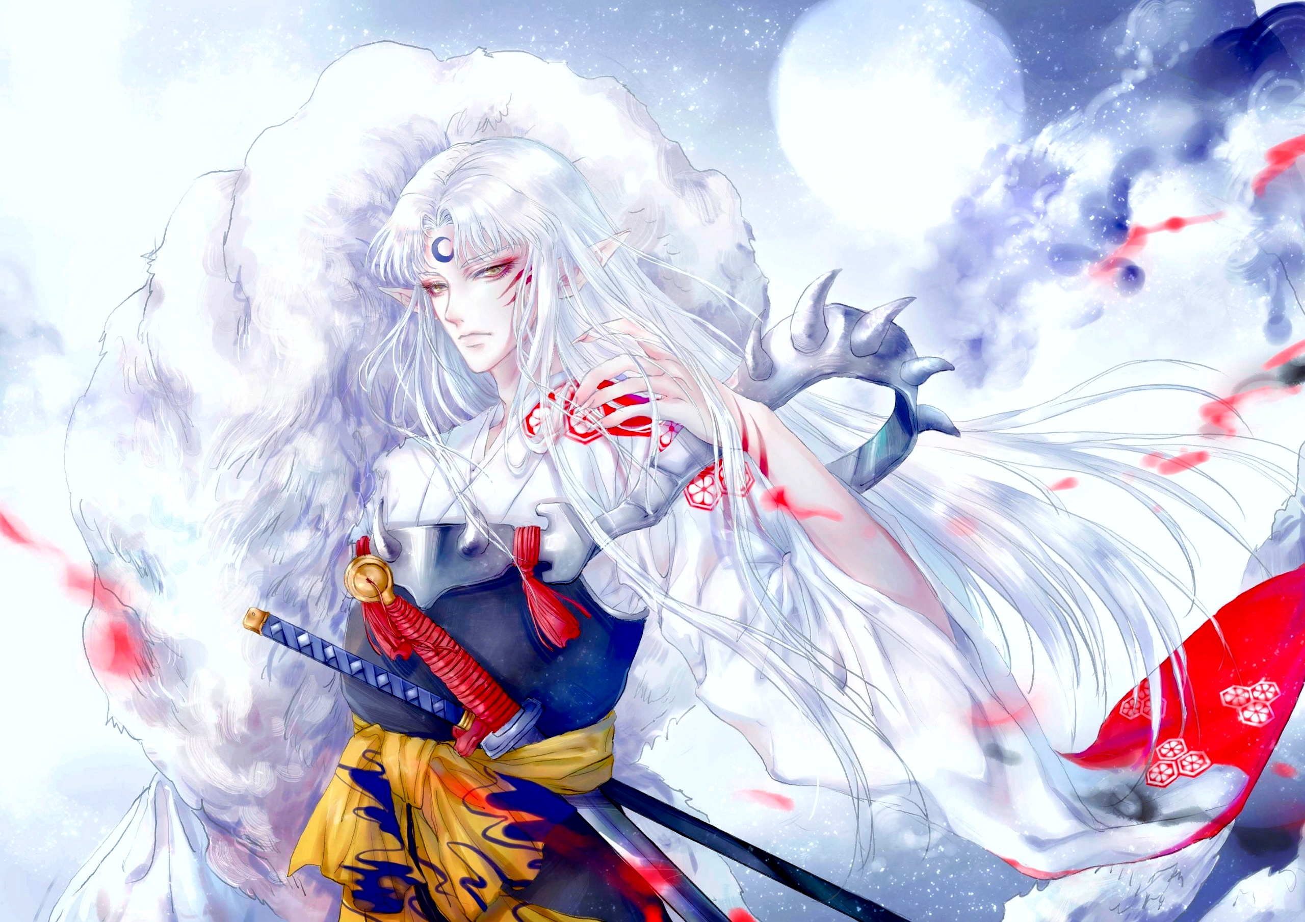 Sesshomaru from InuYasha with a sword HD Wallpaper