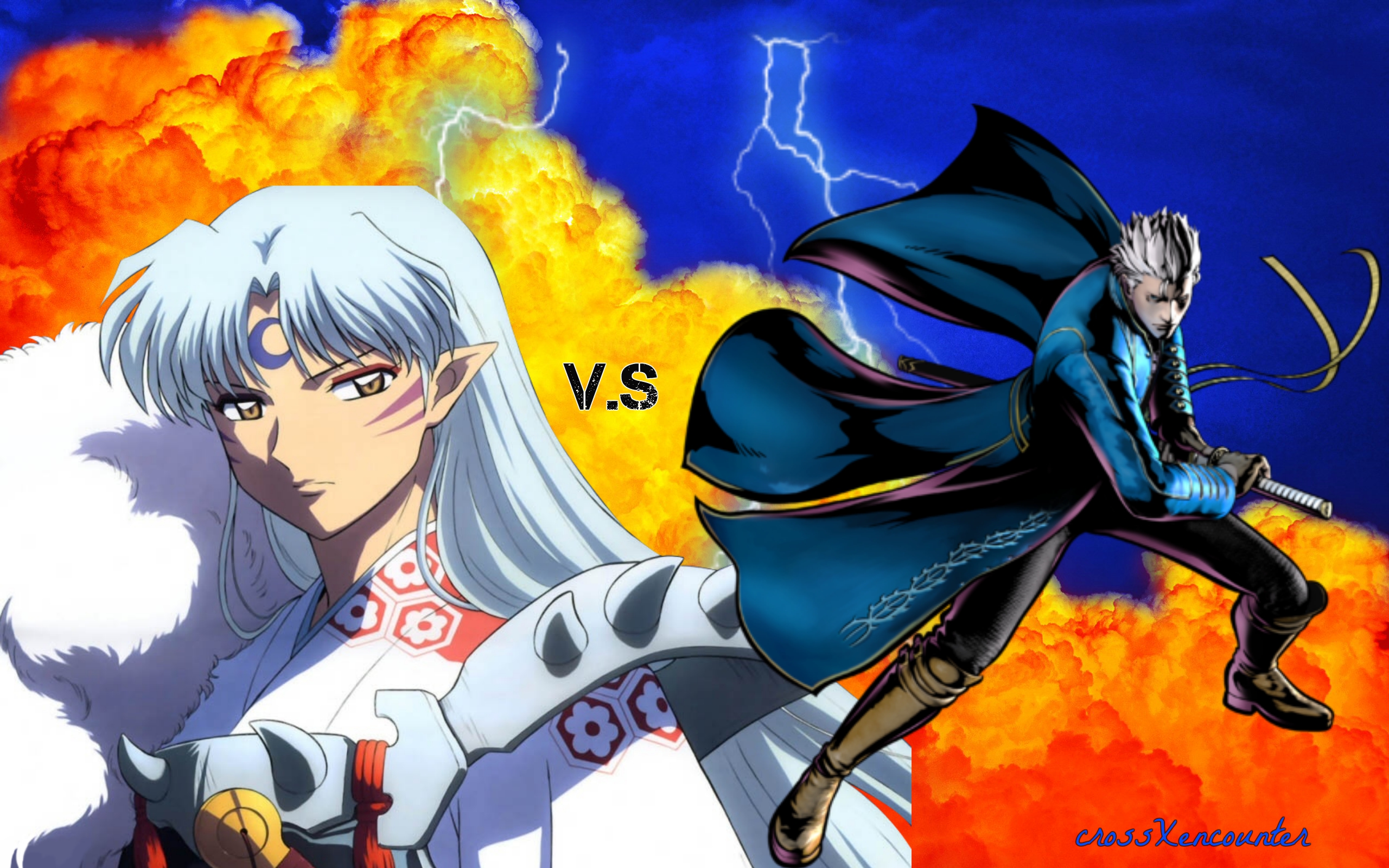 Sesshomaru from InuYasha vs. Vergil from Devil May Cry HD Wallpaper