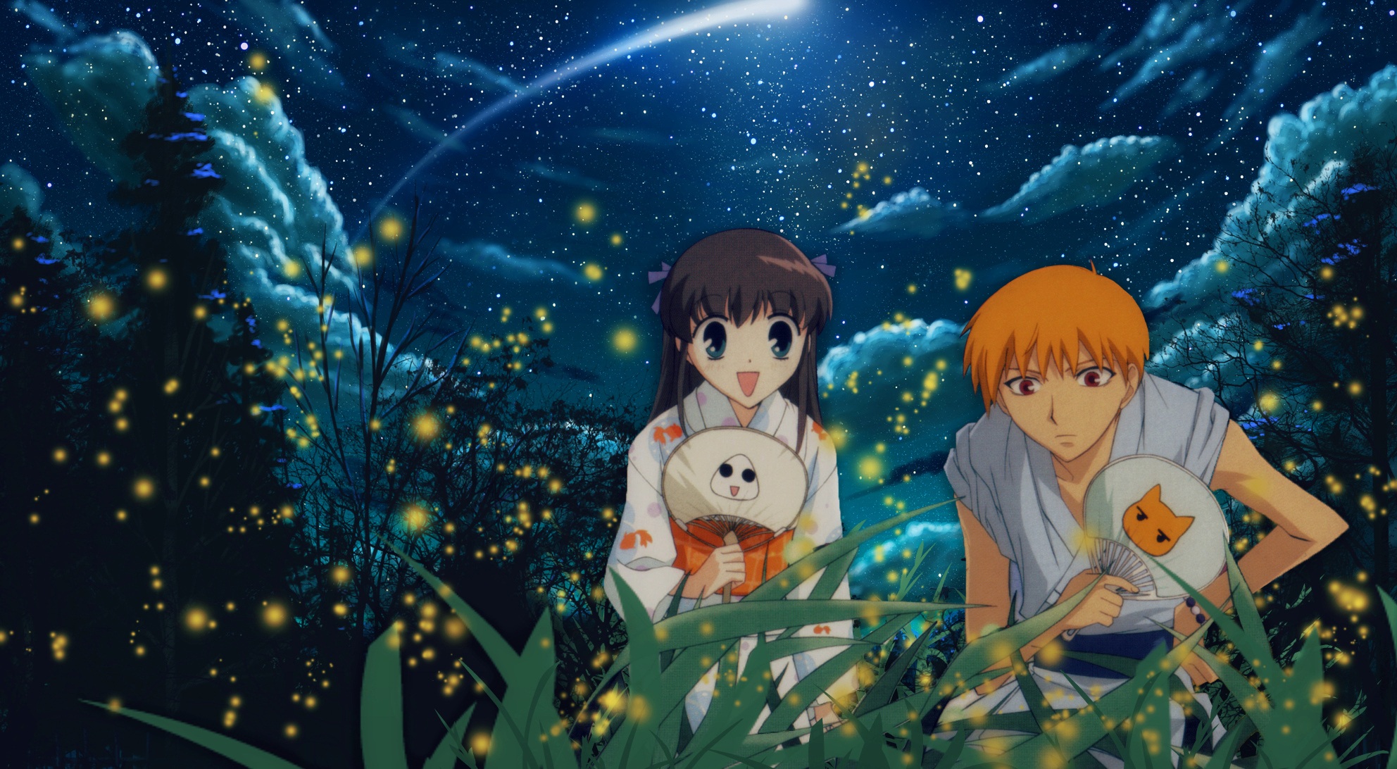 Tohru Honda and Kyo Sohma from Fruits Basket HD Wallpaper