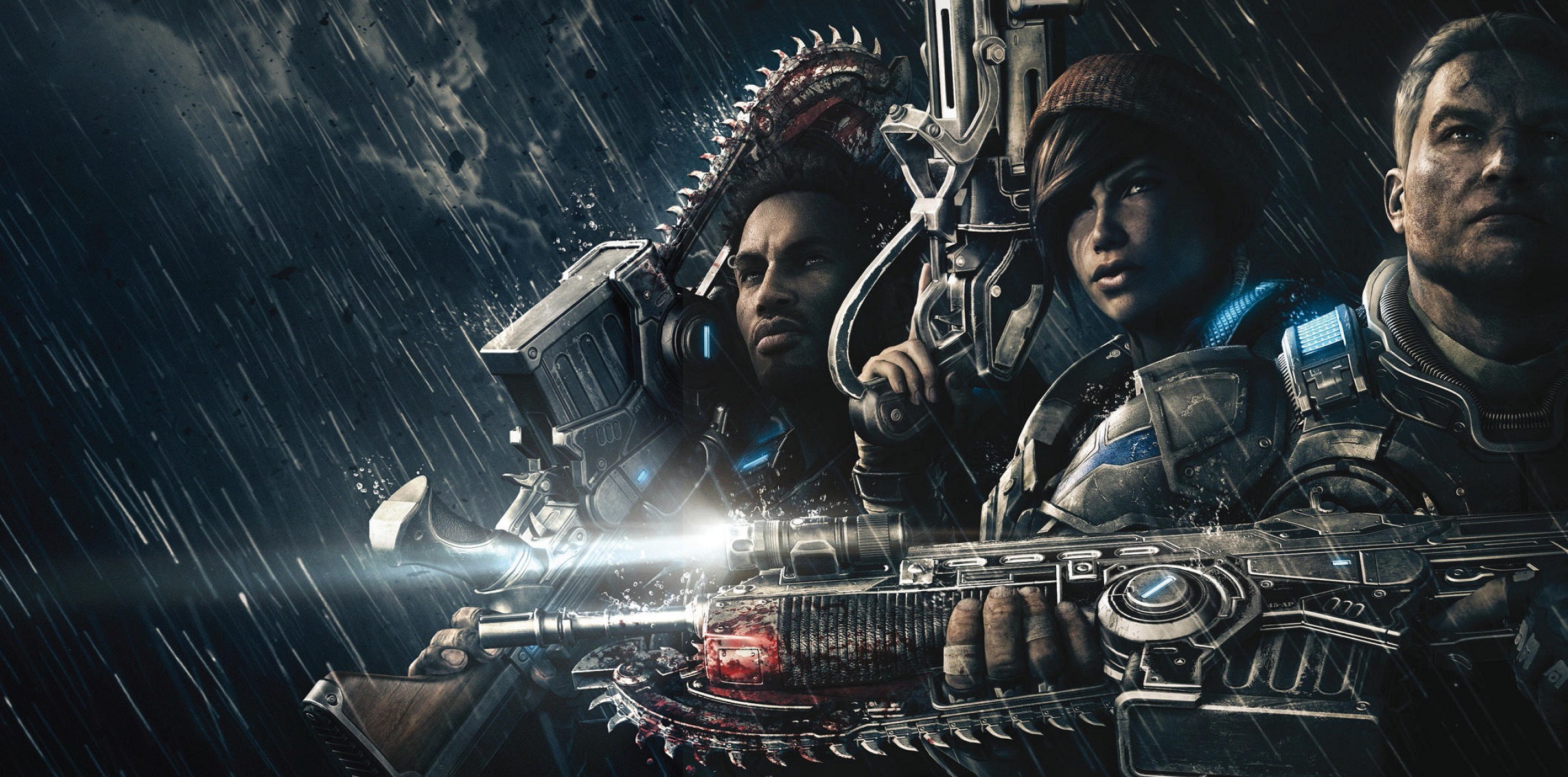 Gears 5 Kait Diaz and Marcus Fenix in Rain HD Wallpaper