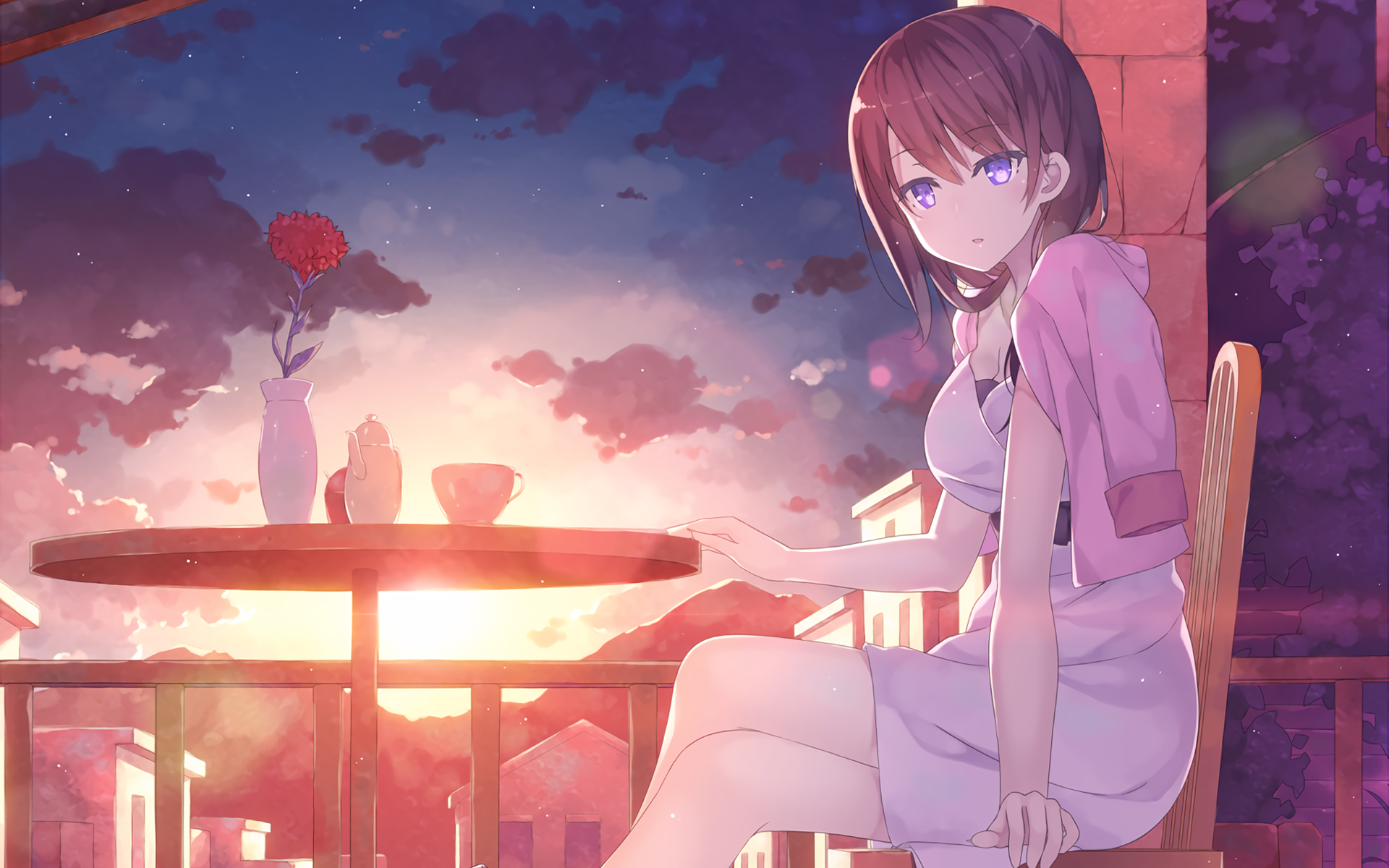 Mary from Grimgar of Fantasy and Ash at sunset HD Wallpaper
