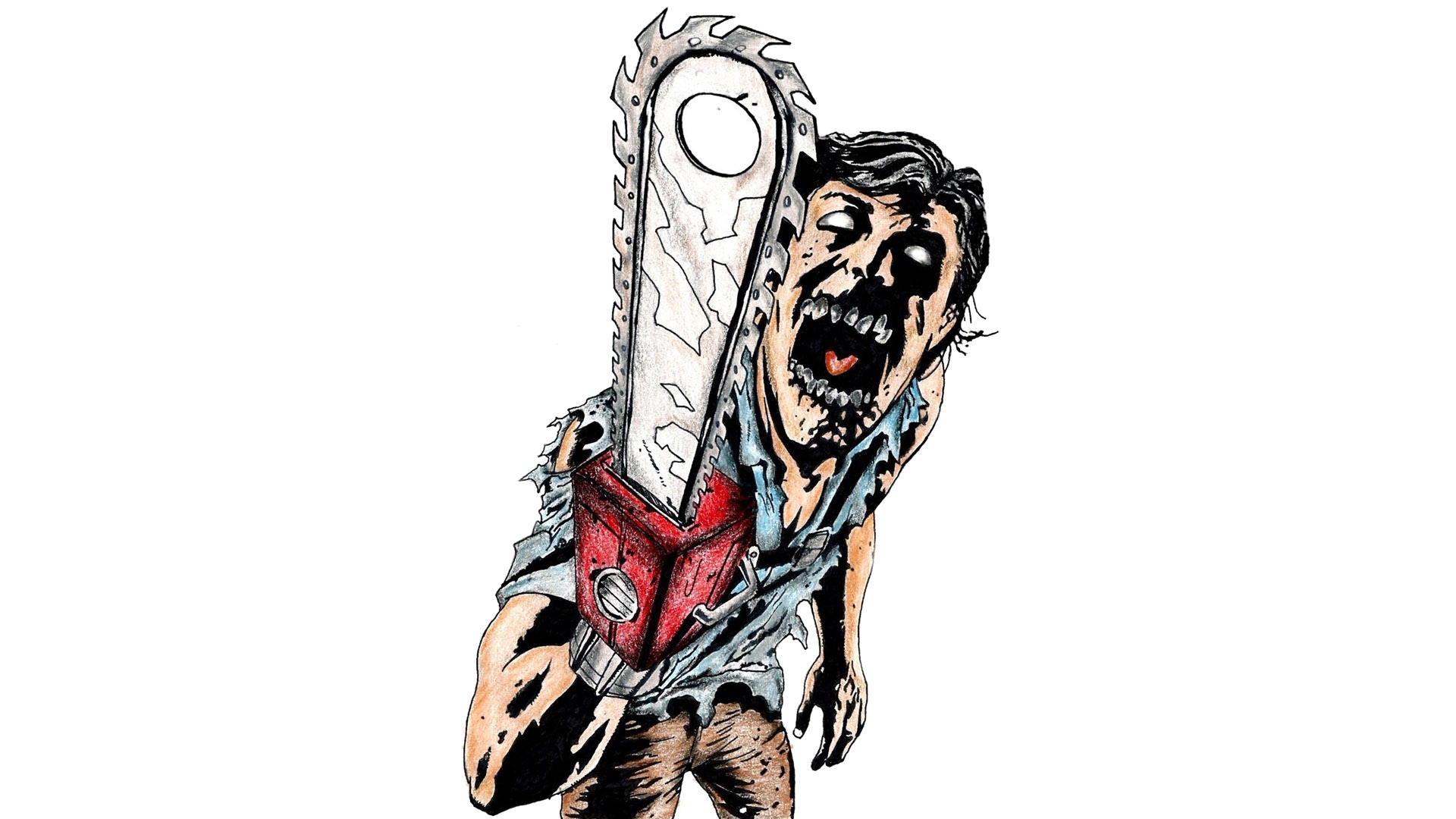 Ash Williams with Chainsaw HD Wallpaper