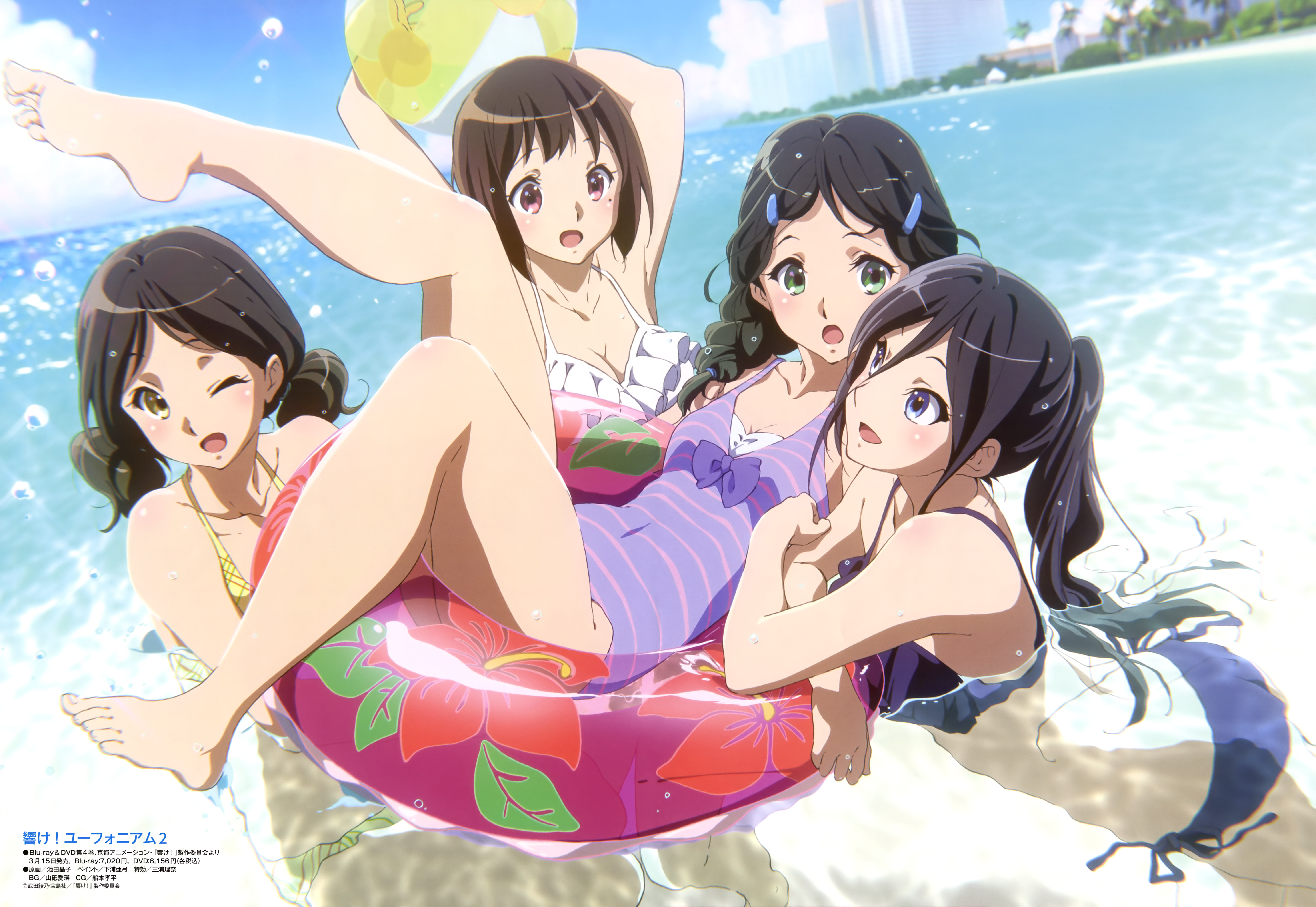 4 Girls from Sound! Euphonium 2 at the Beach HD Wallpaper