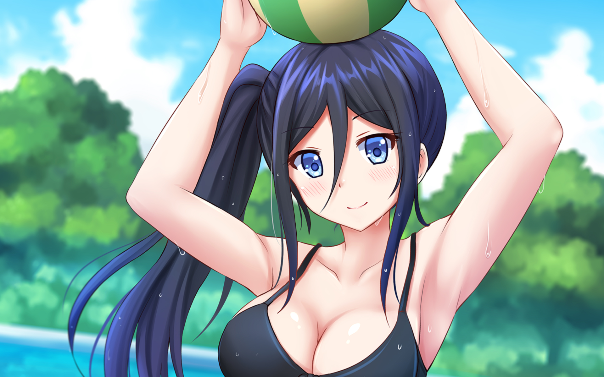 Asuka Tanaka holding a ball HD Wallpaper