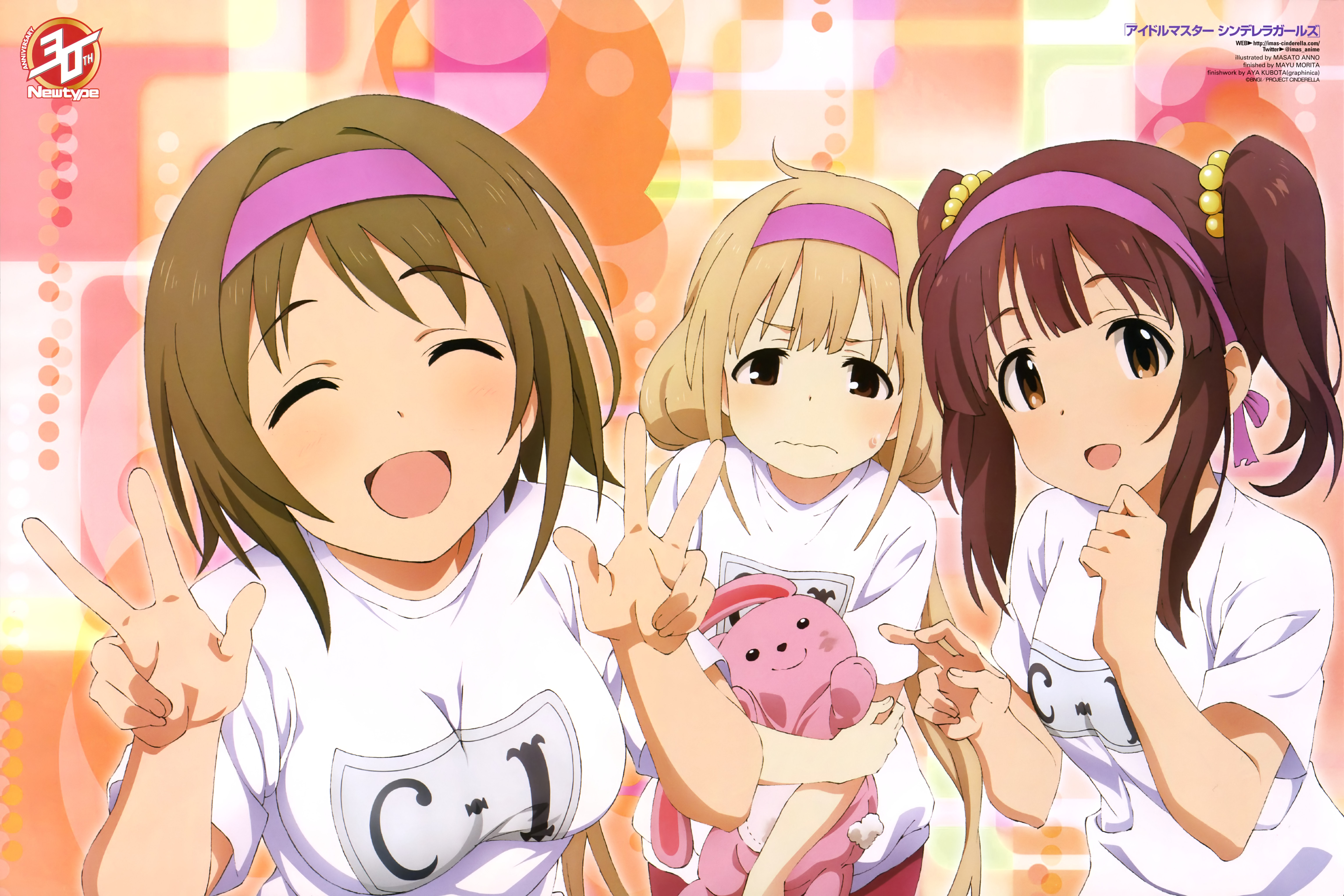 Anzu Futaba and two other girls from Idolmaster Cinderella Girls HD Wallpaper