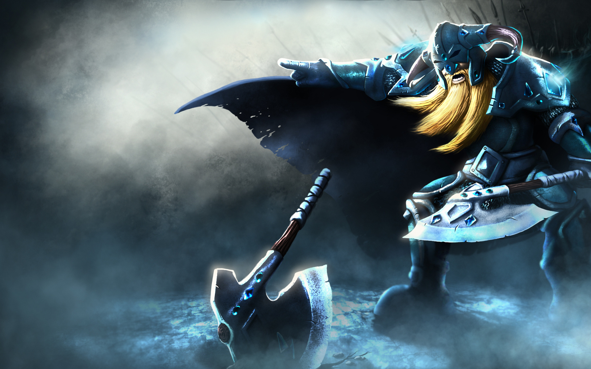 Olaf from League of Legends with an axe HD Wallpaper