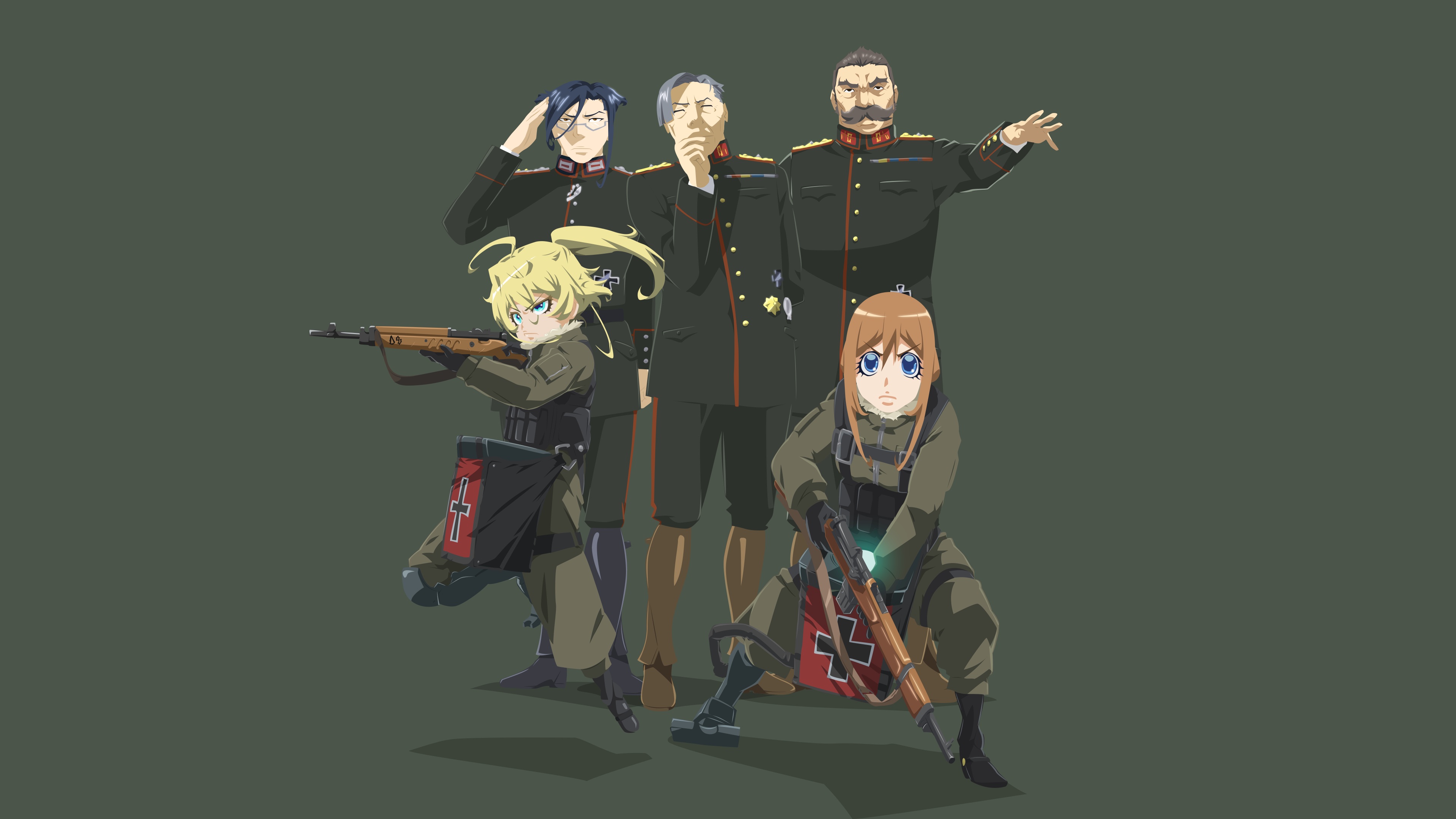 Saga of Tanya the Evil characters in military uniforms HD Wallpaper
