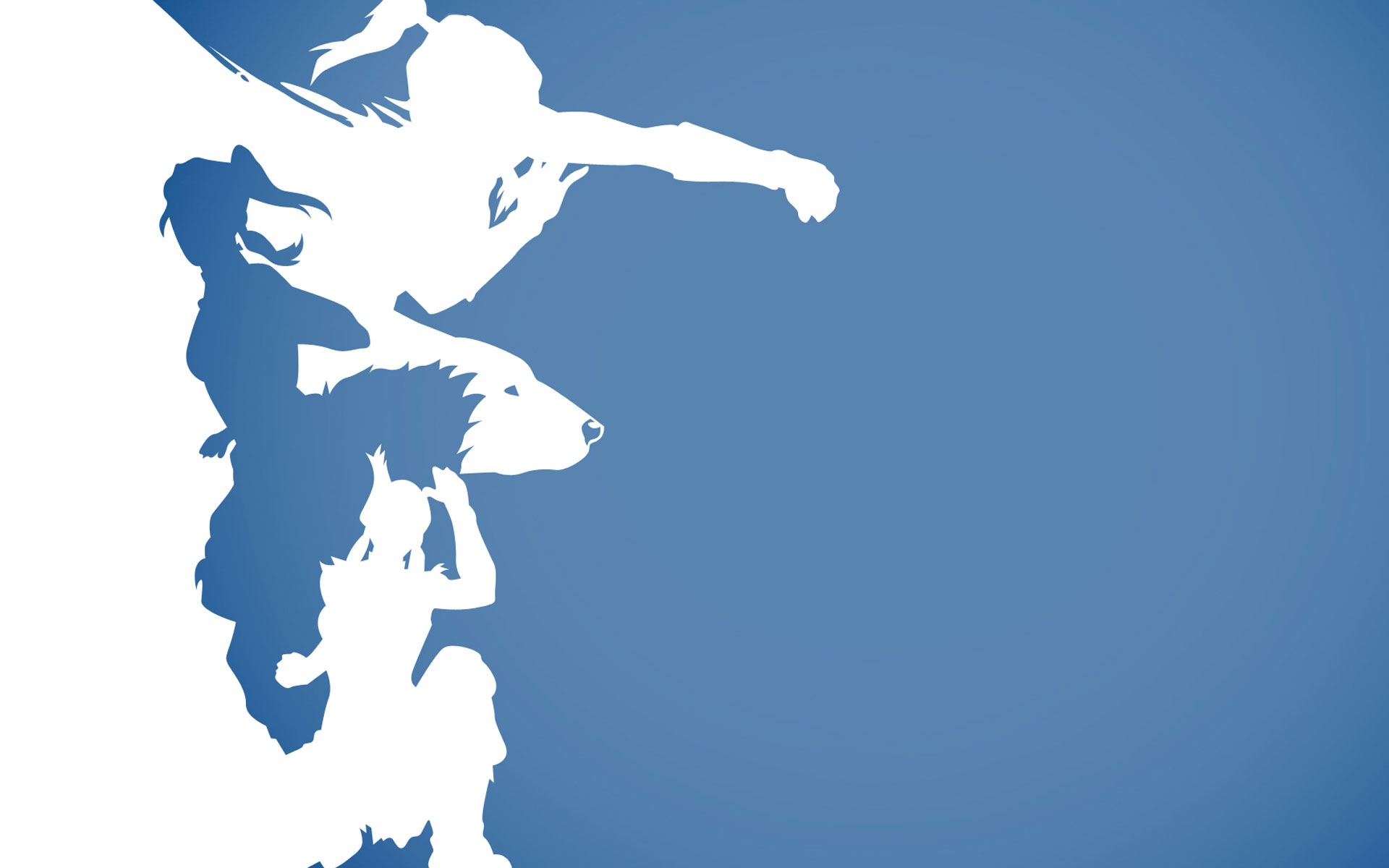 Korra and friends silhouette HD Wallpaper