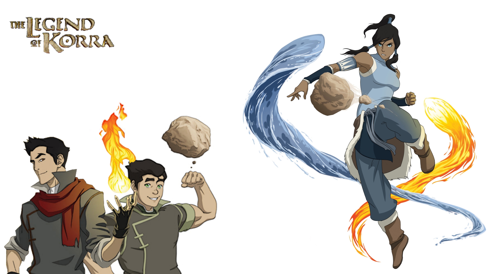 The Legend of Korra characters with elemental powers HD Wallpaper