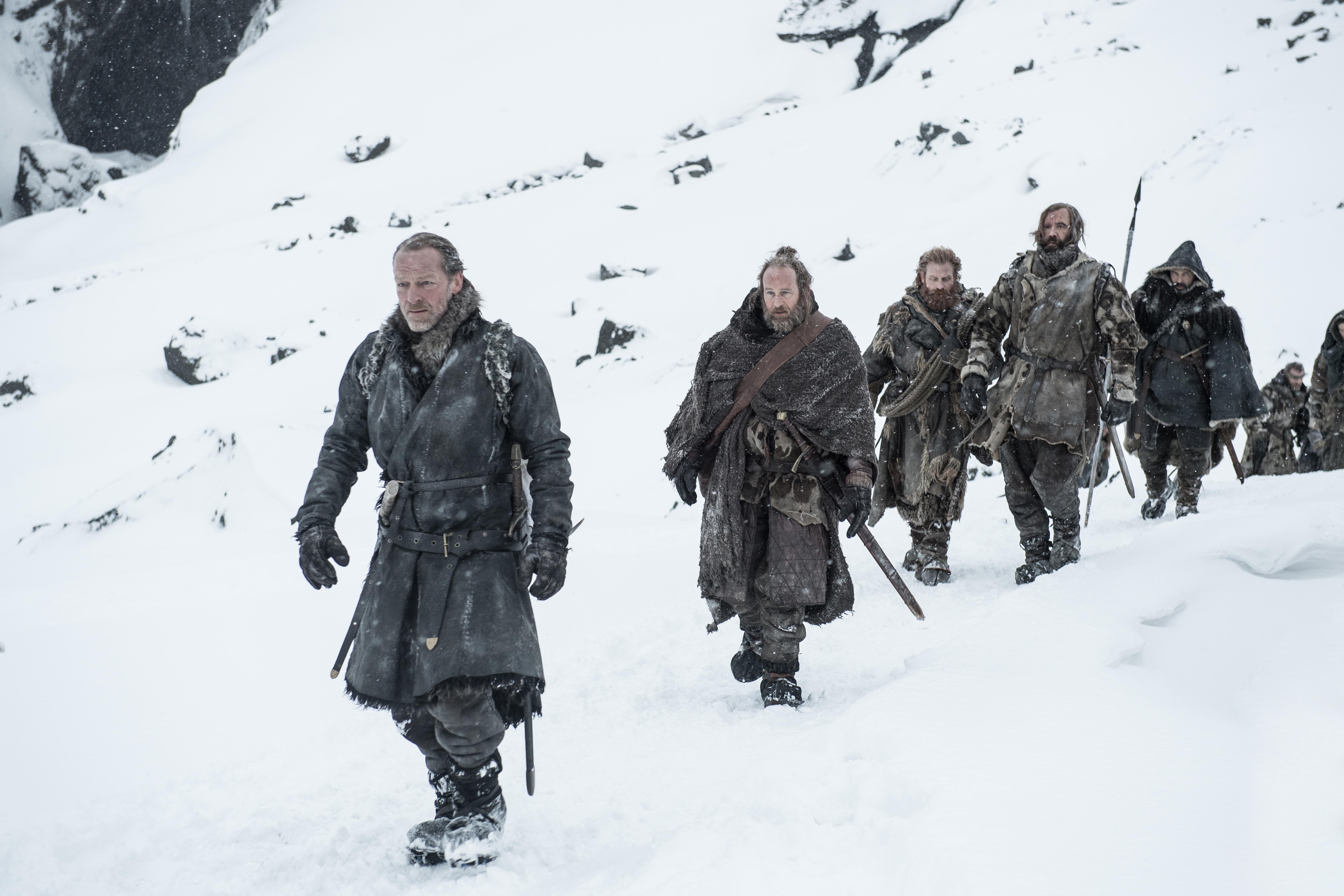 Thoros of Myr and companions in the snow HD Wallpaper