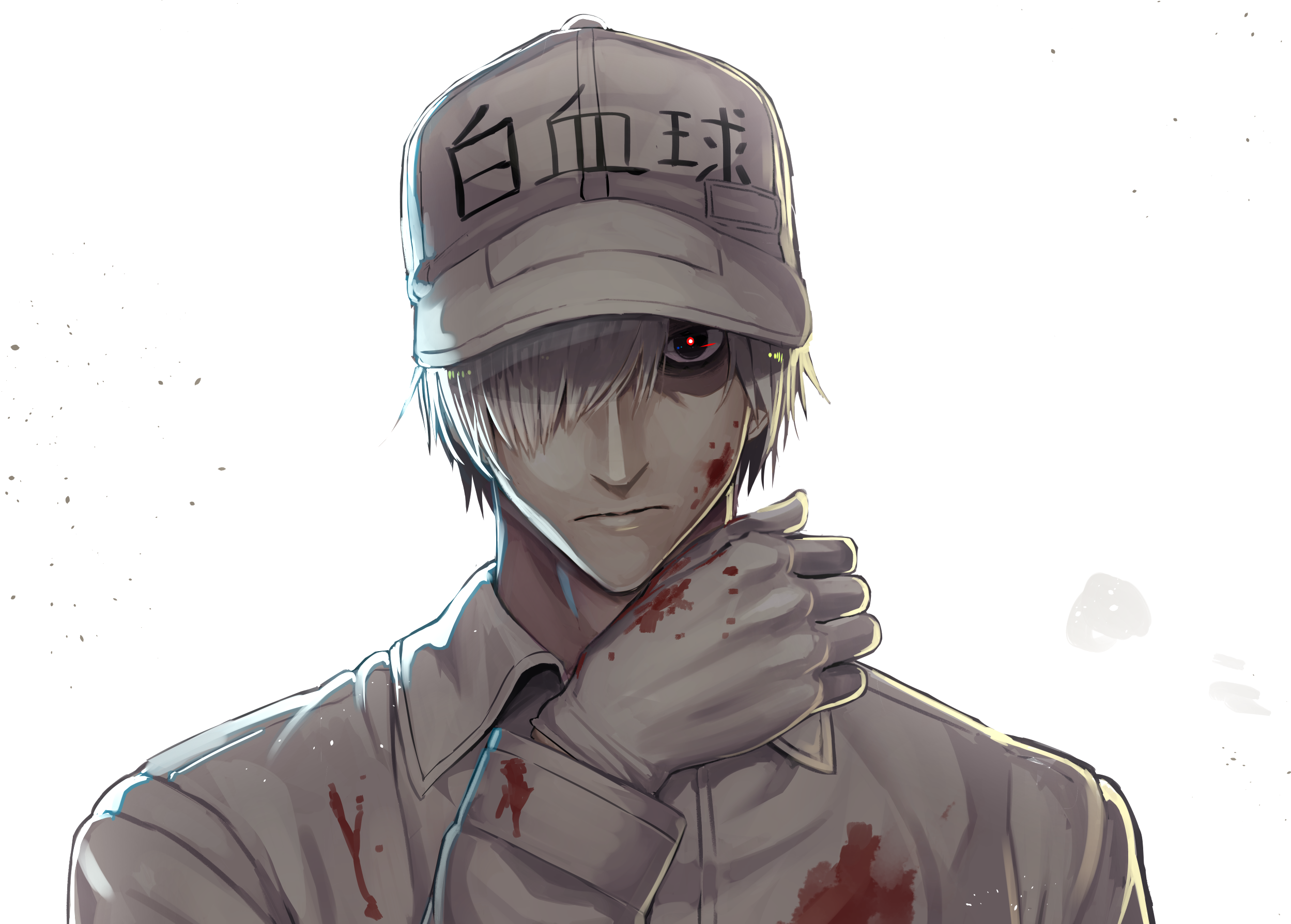 U-1146 from Cells At Work! with blood splatters HD Wallpaper