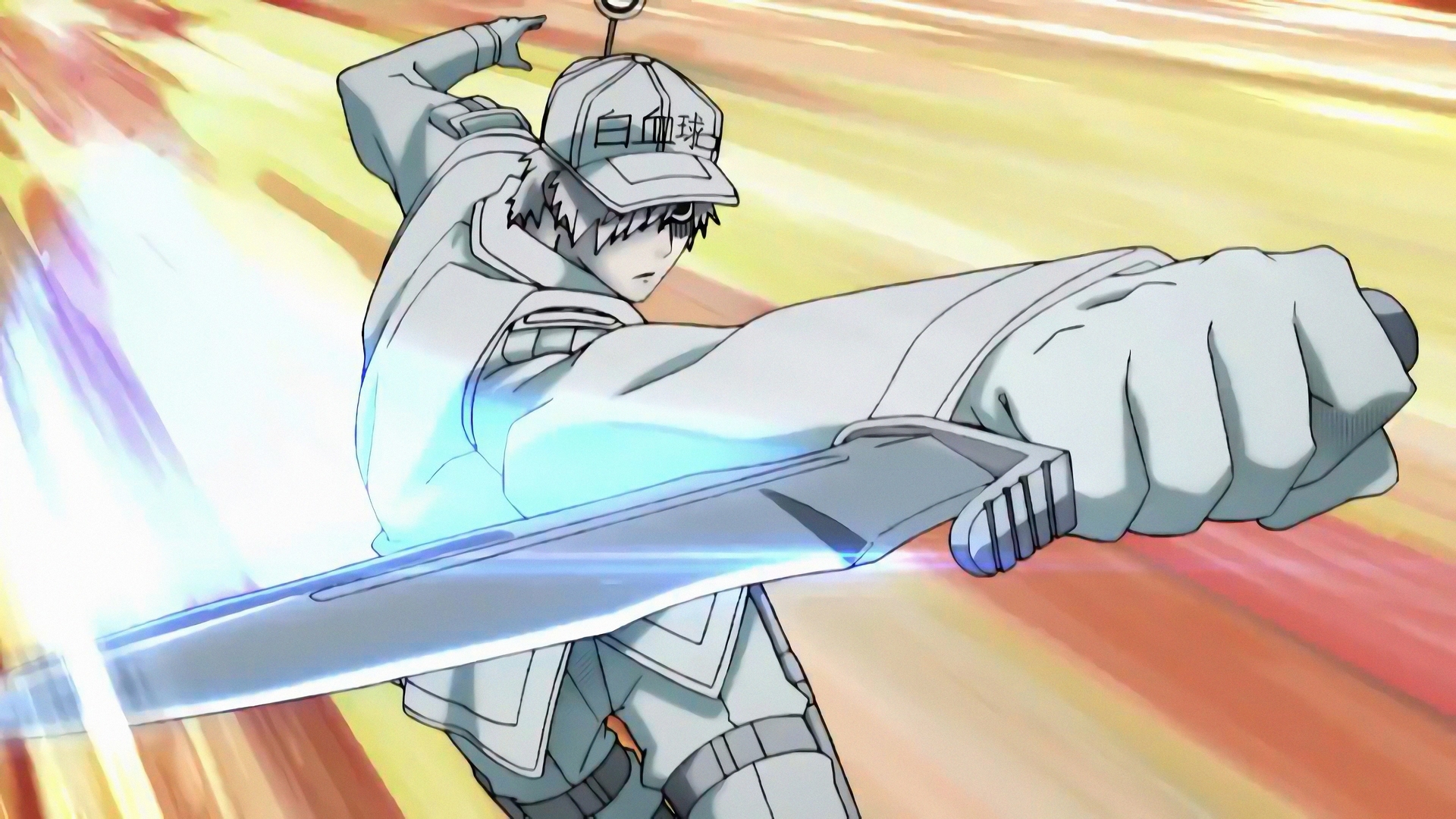 U-1146 from Cells At Work! with a sword HD Wallpaper