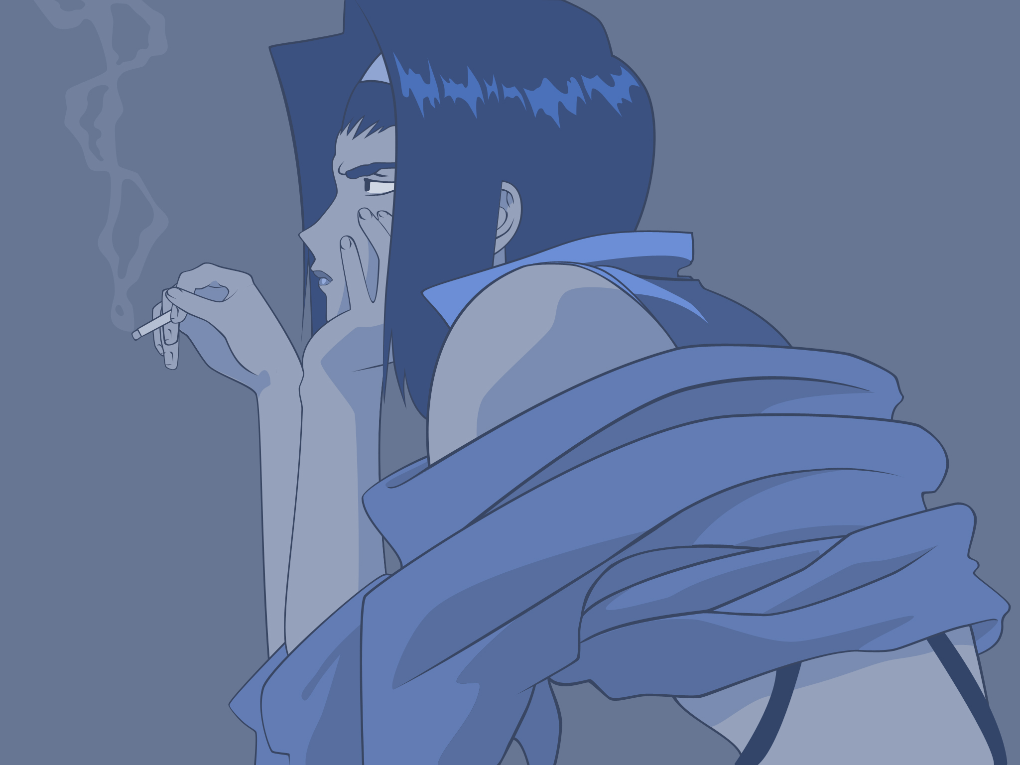 Faye Valentine from Cowboy Bebop smoking HD Wallpaper