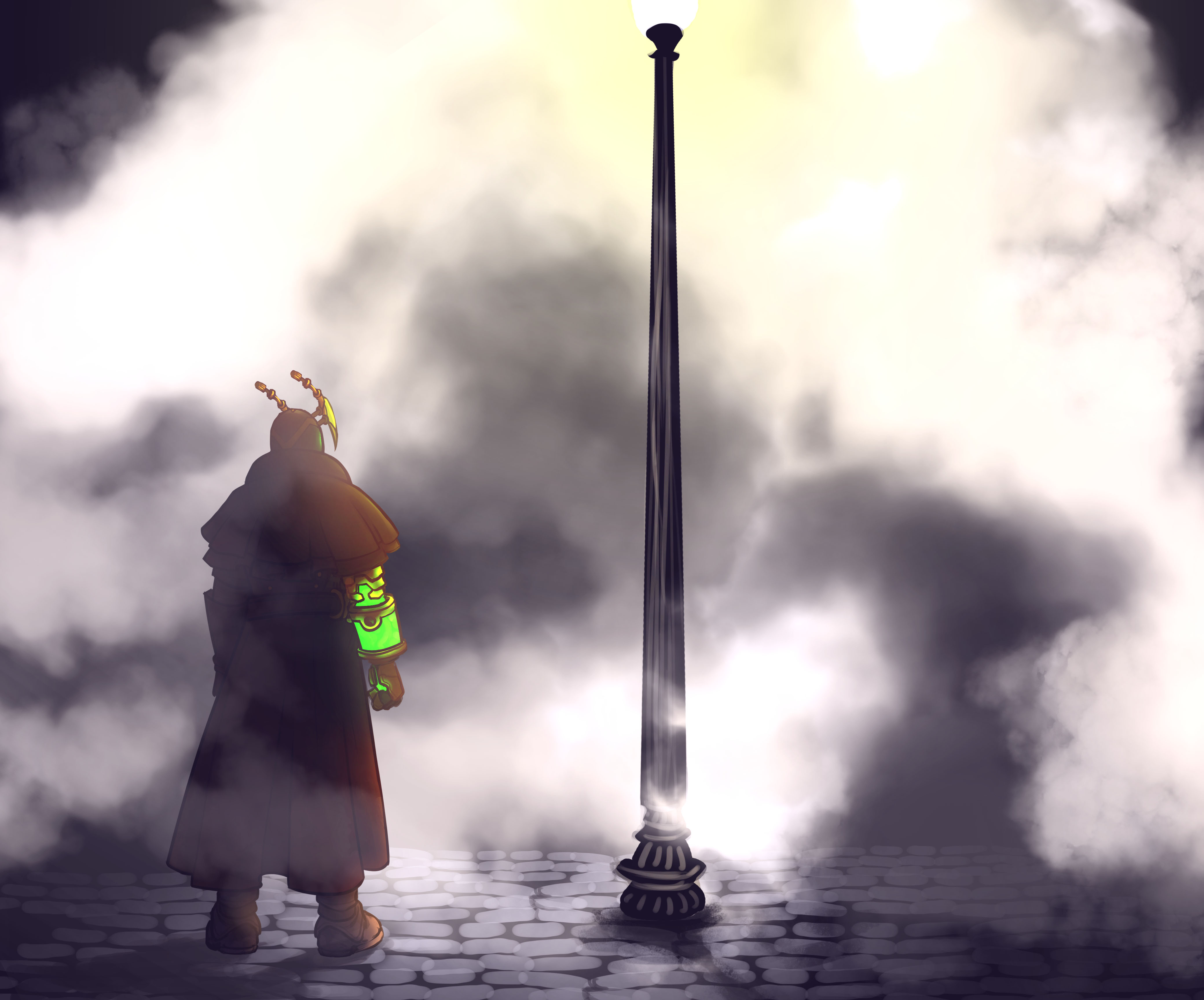 Androxus from Paladins standing in fog HD Wallpaper
