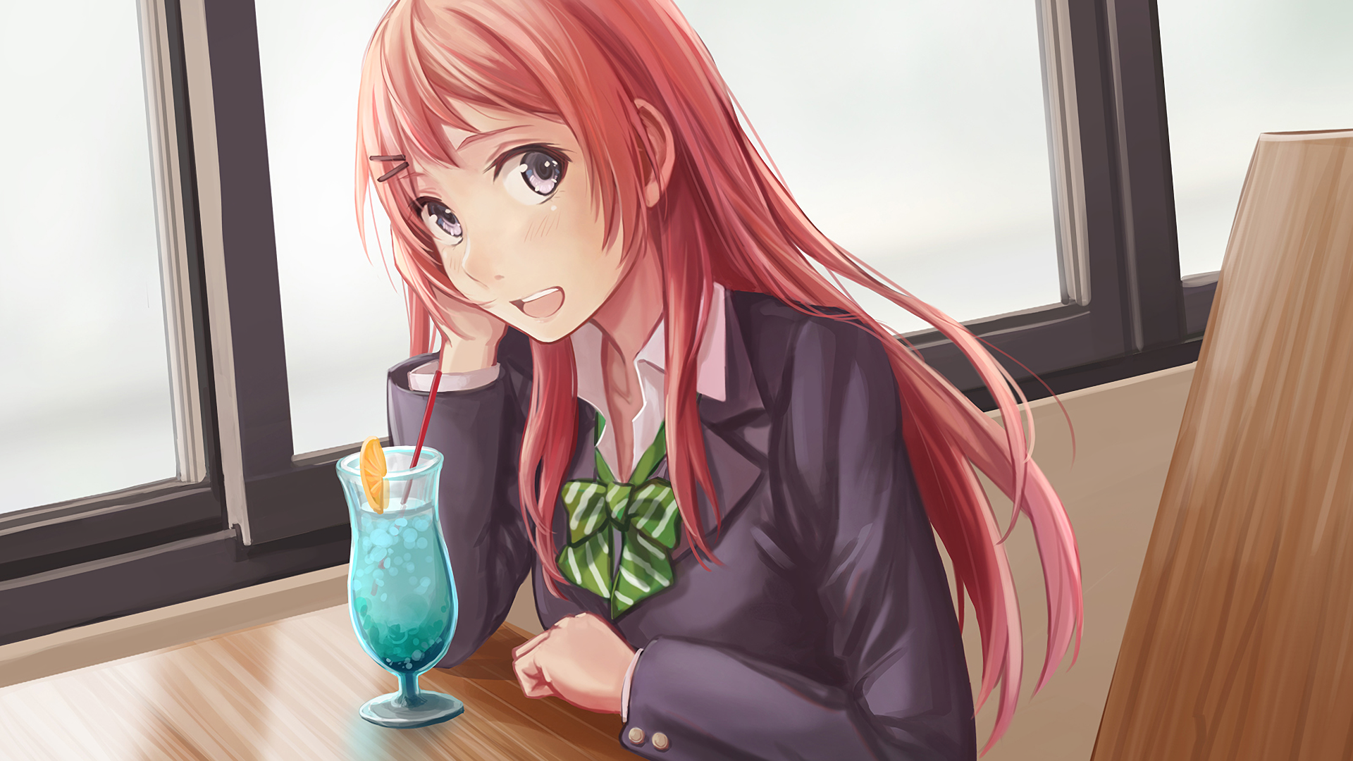 Aguri from Gamers! with a drink HD Wallpaper