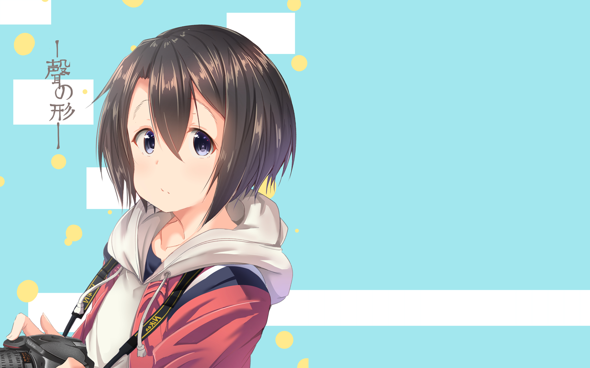 Yuzuru Nishimiya holding a camera HD Wallpaper