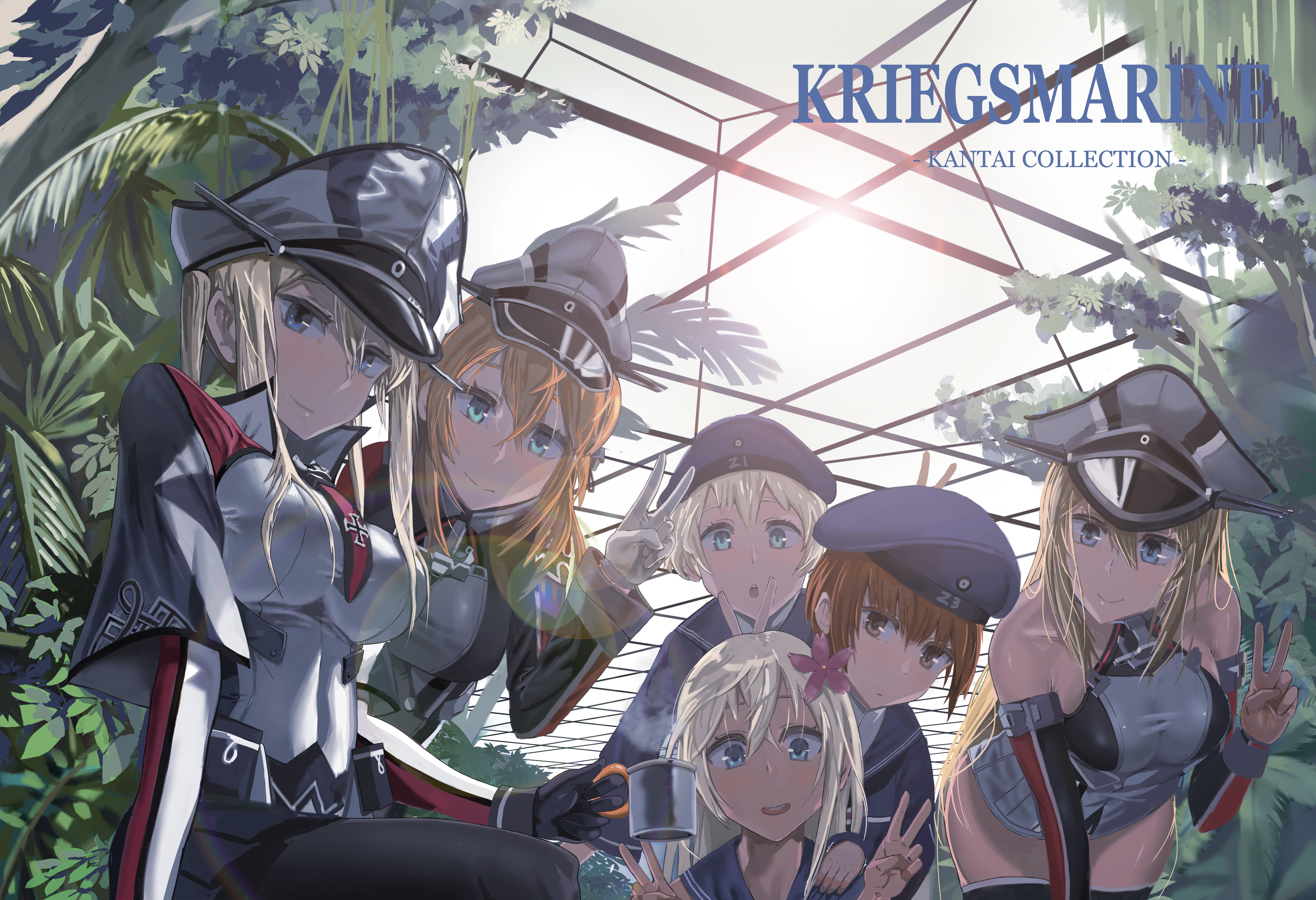 Kriegsmarine Kantai Collection characters HD Wallpaper