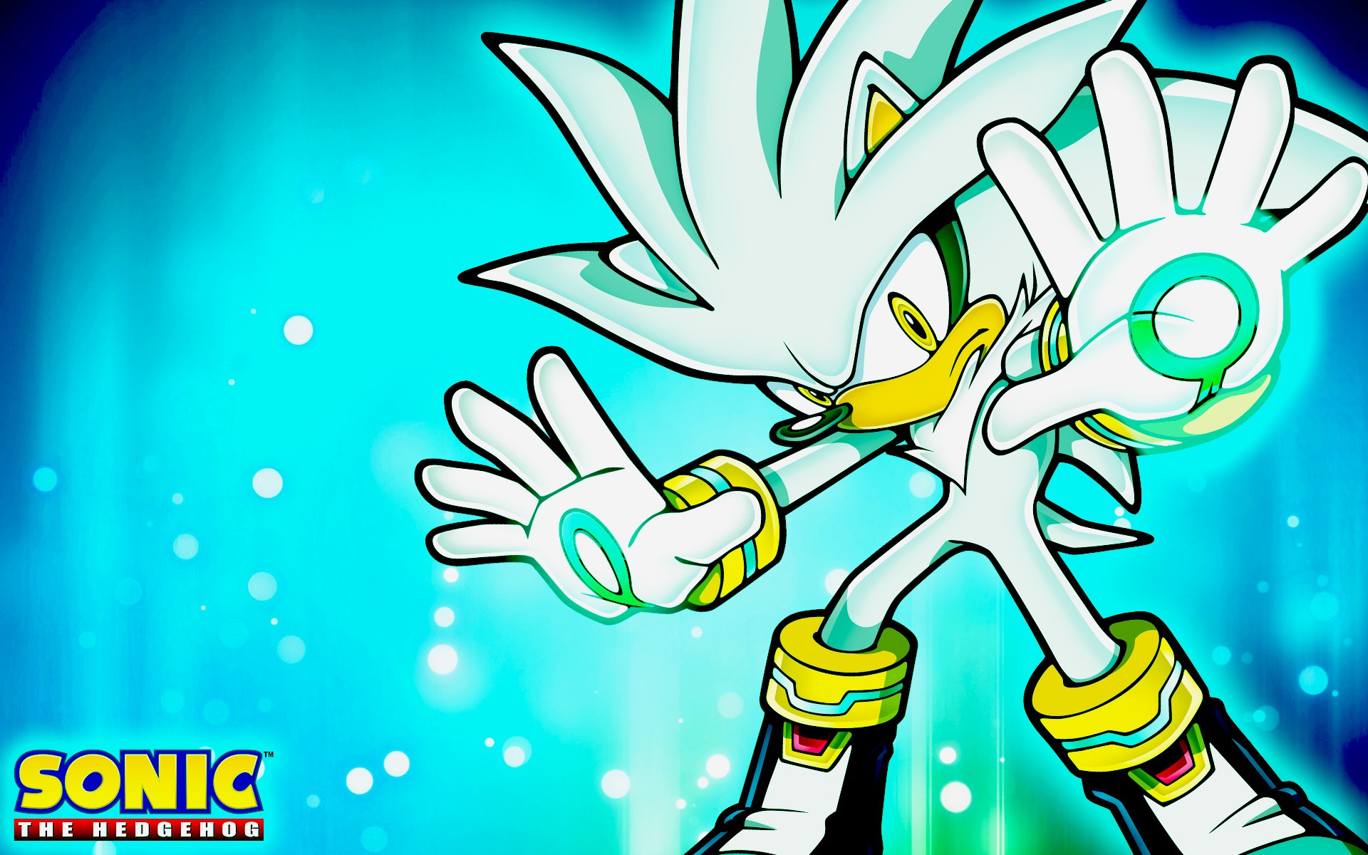 Silver the Hedgehog in Dynamic Action Pose HD Wallpaper