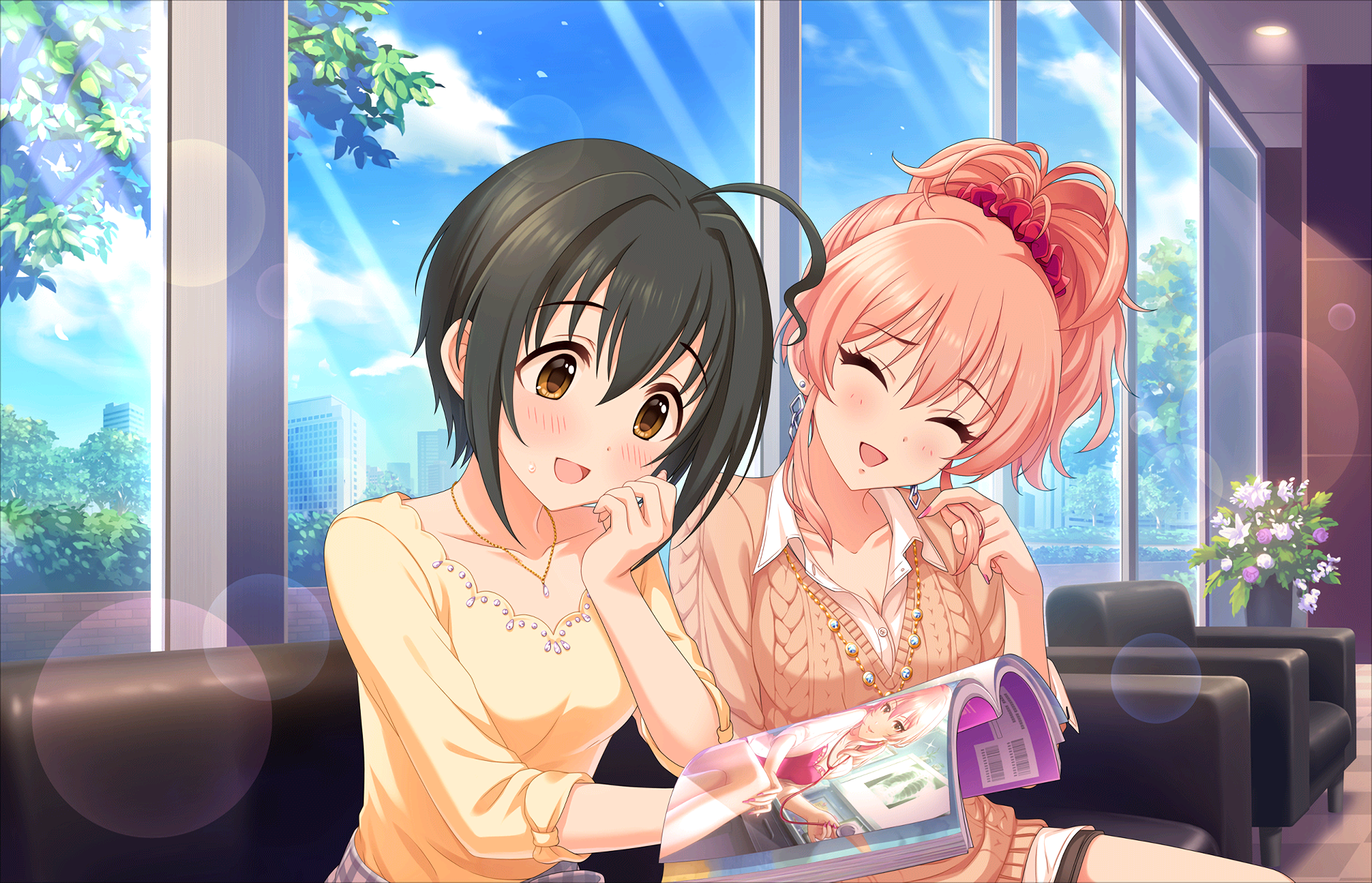 Mika Jougasaki reading a magazine HD Wallpaper