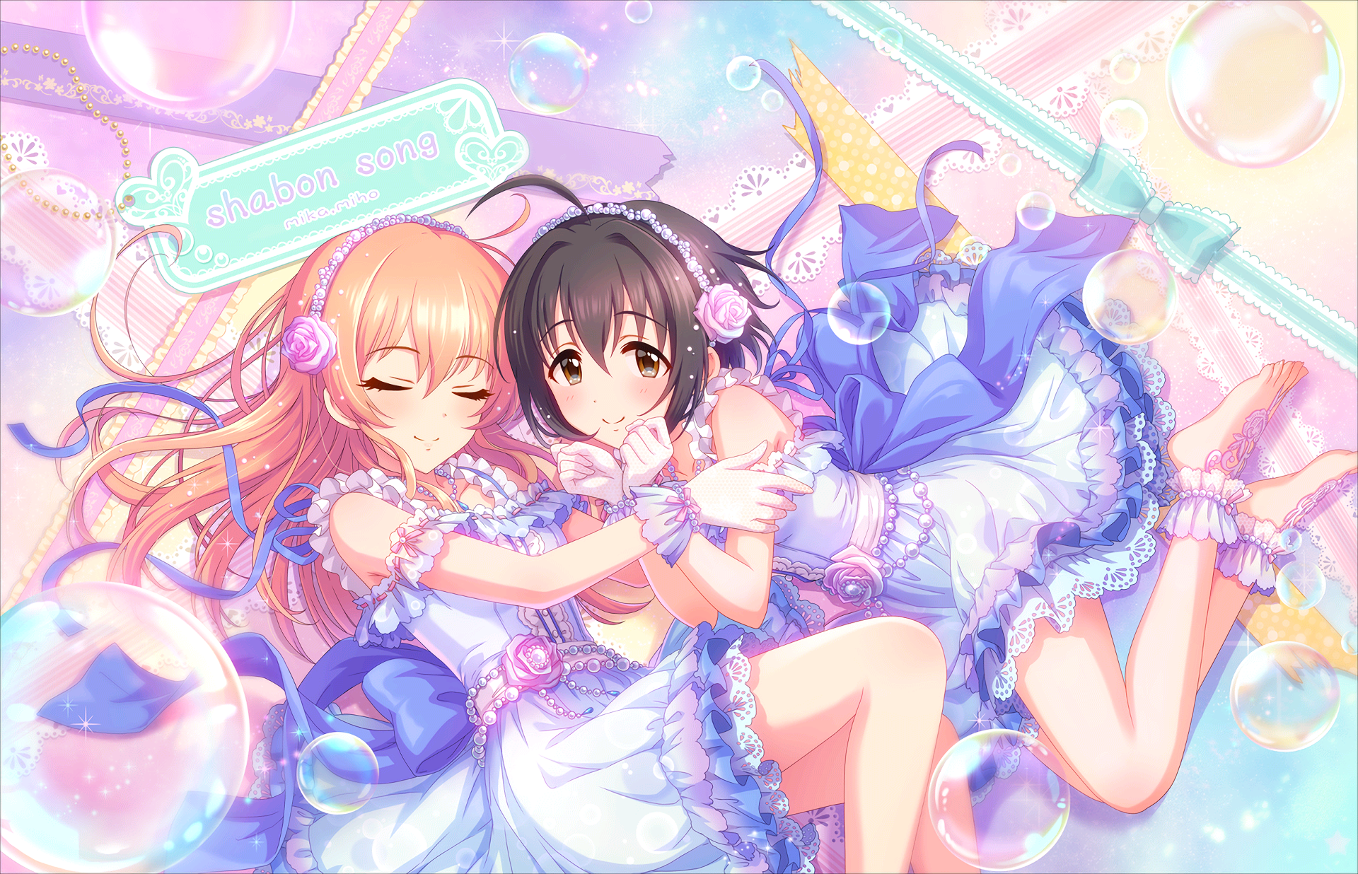 Mika Jougasaki and Rika Jougasaki from The Idolmaster Cinderella Girls HD Wallpaper