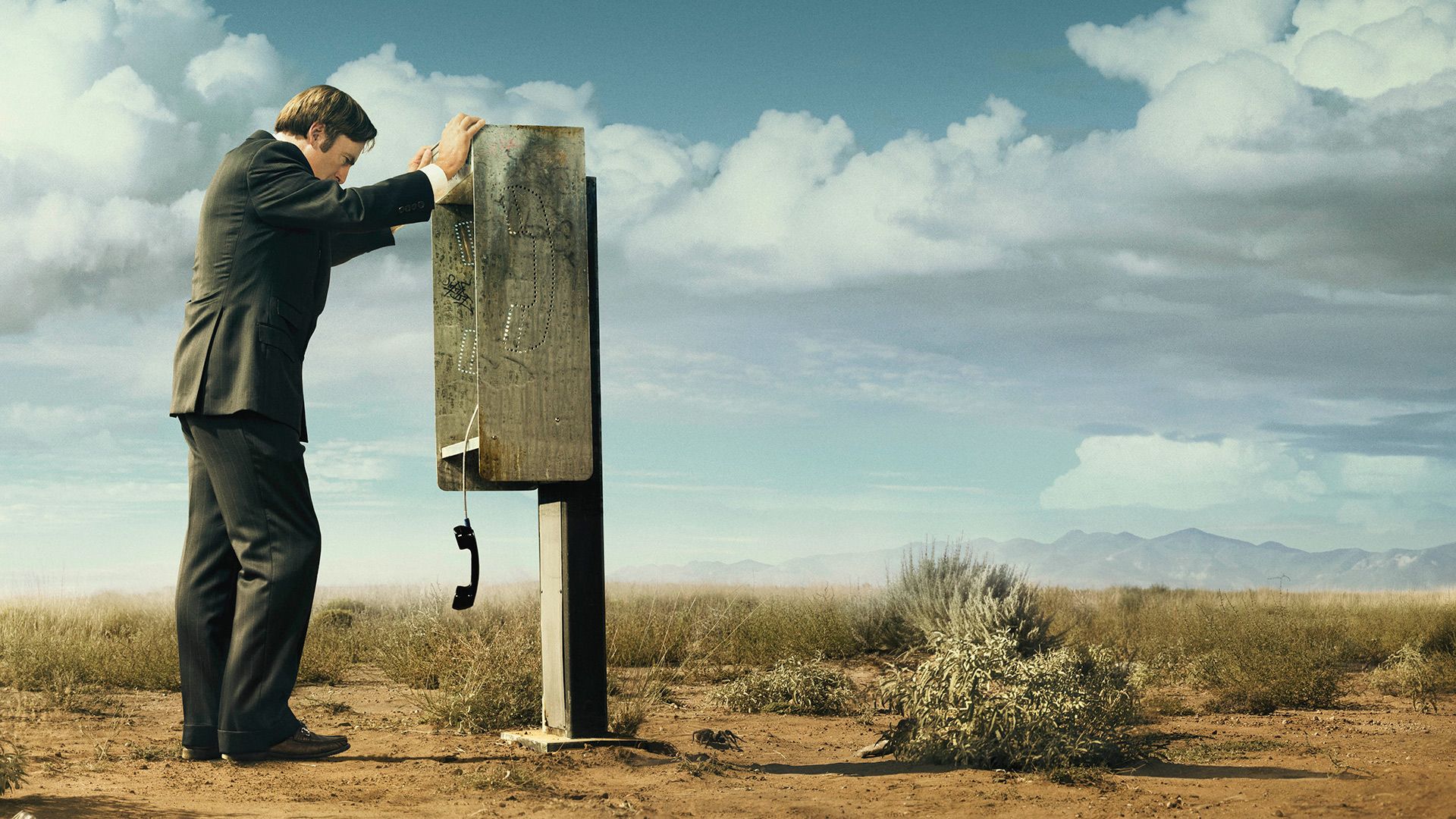 Jimmy McGill at a payphone in the desert HD Wallpaper
