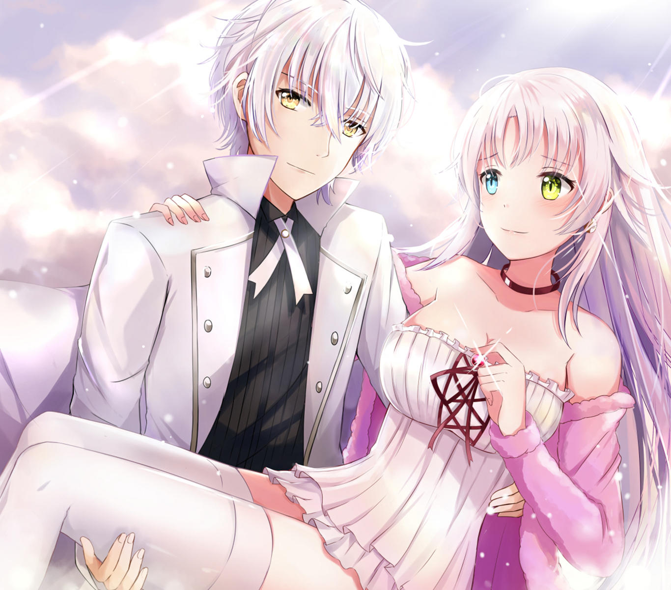 Yashiro Isana holding a girl HD Wallpaper