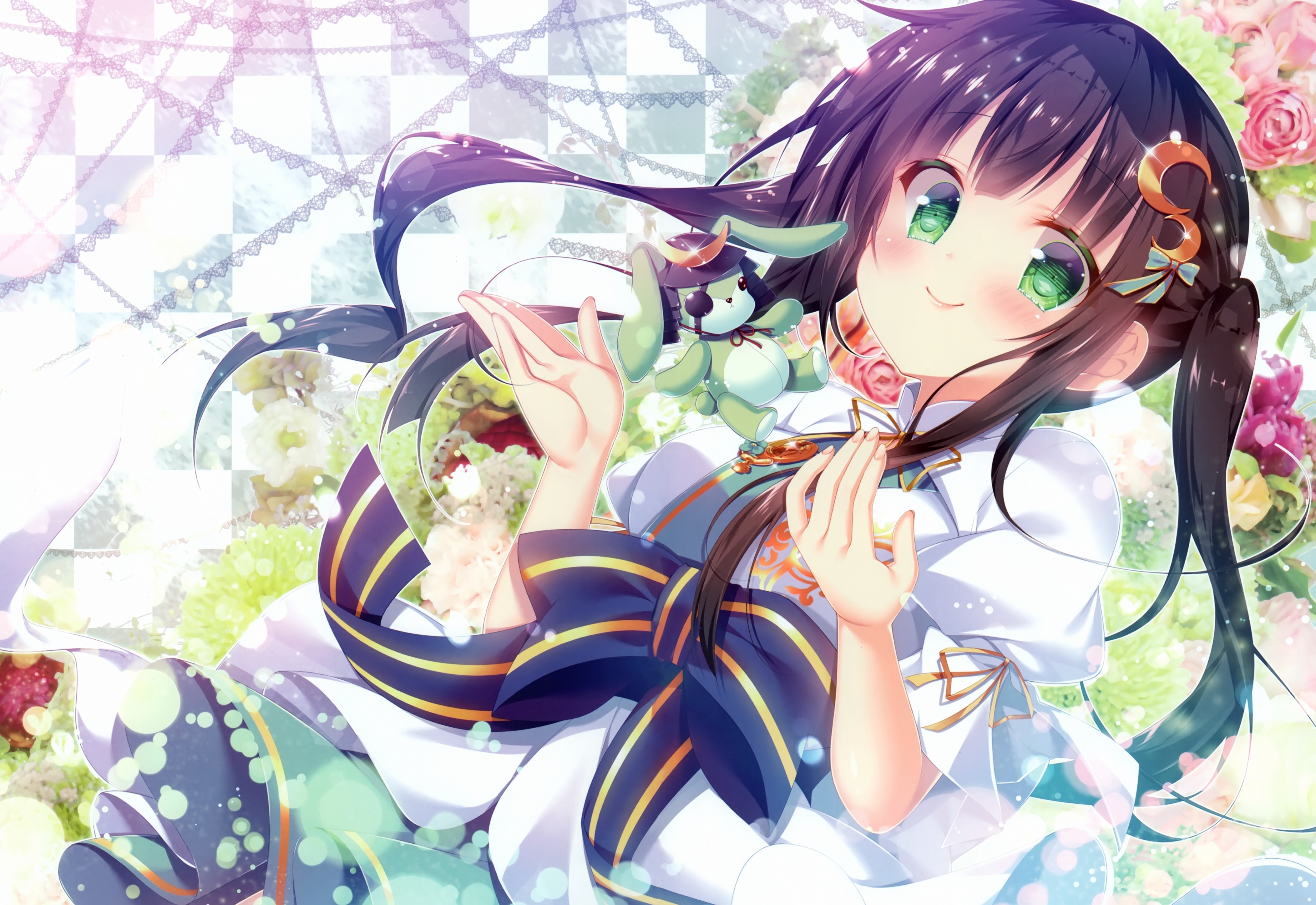 Chiya Ujimatsu with a plush toy HD Wallpaper