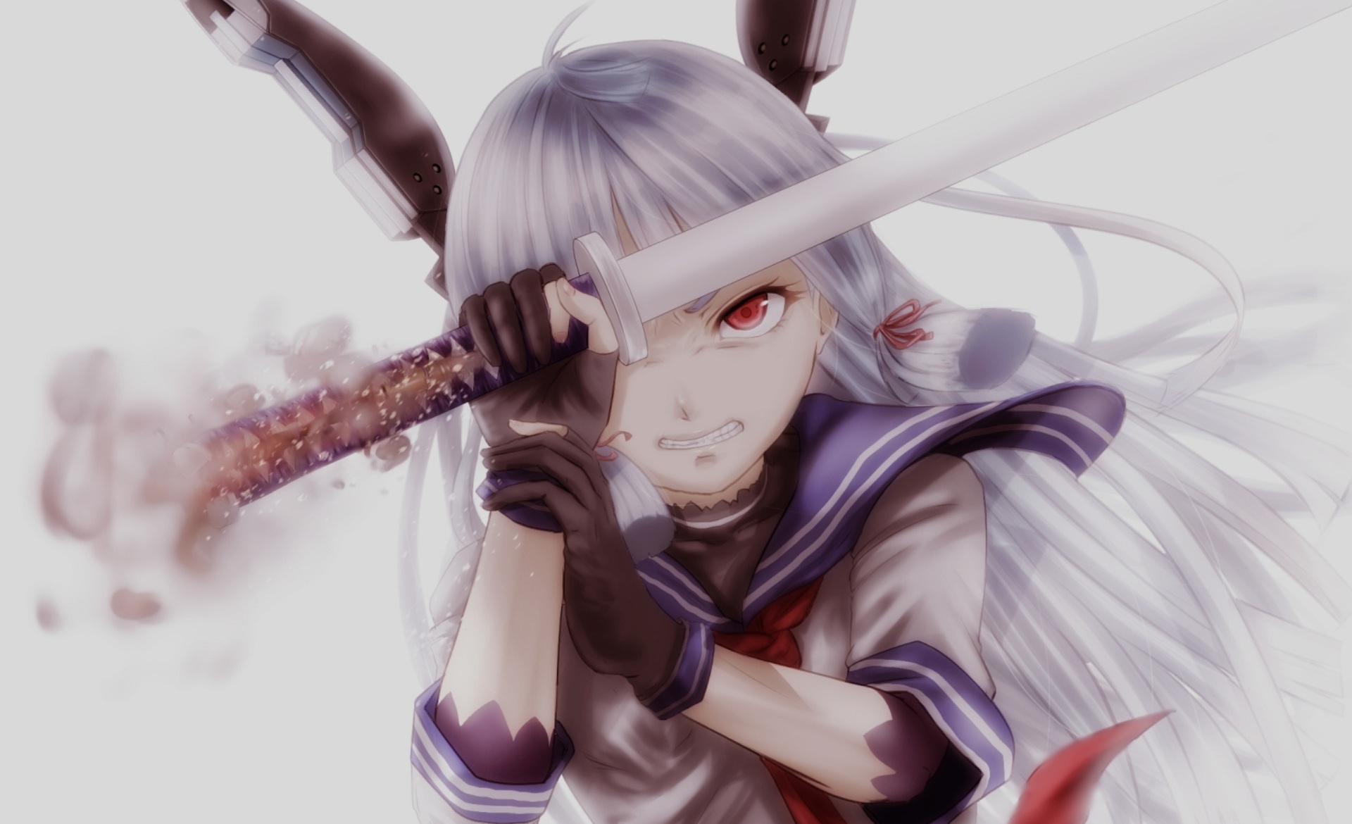 Murakumo from Kancolle with a sword HD Wallpaper