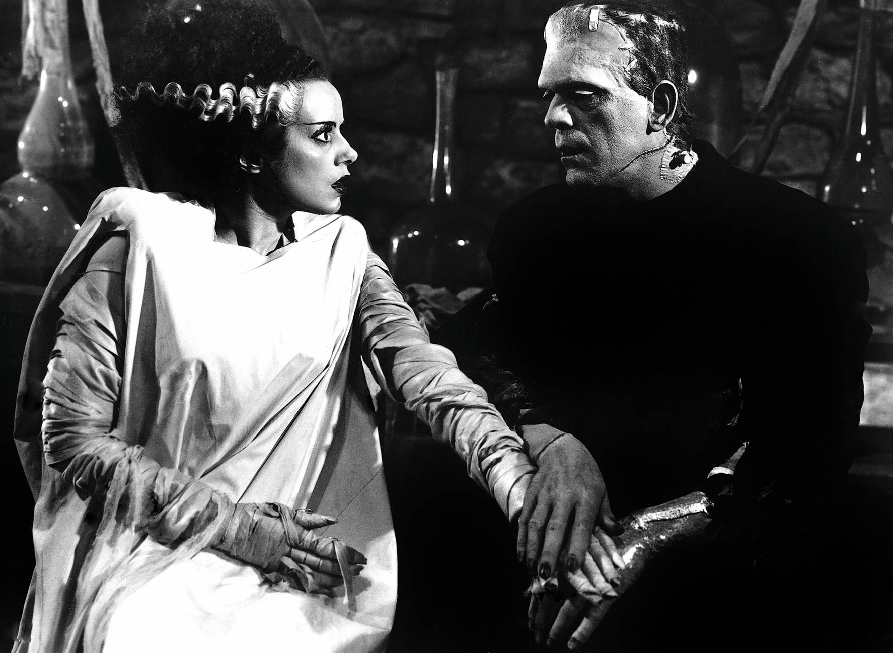 Bride of Frankenstein and Frankenstein's Monster HD Wallpaper