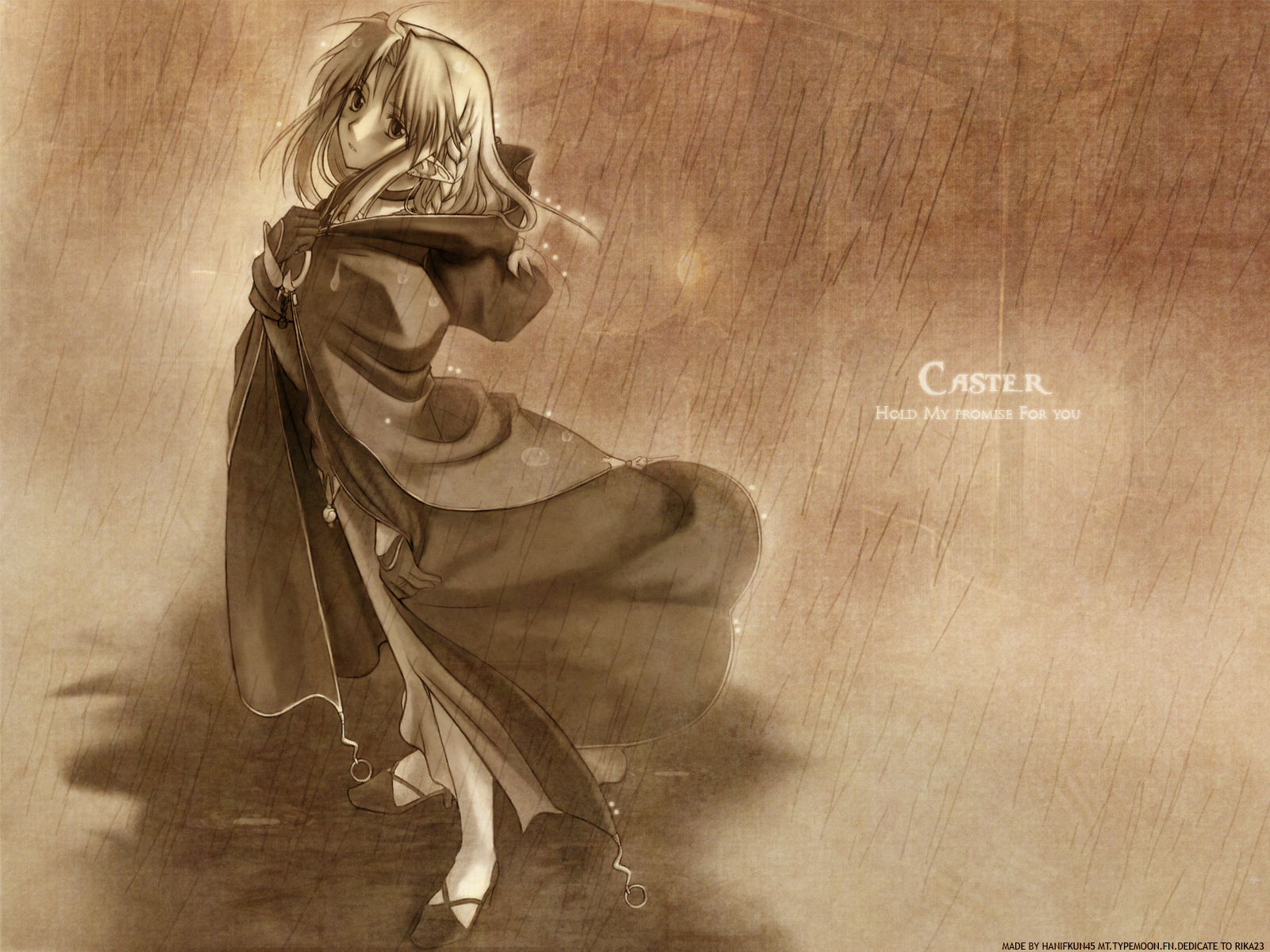 Caster from Fate/Stay Night in the rain HD Wallpaper