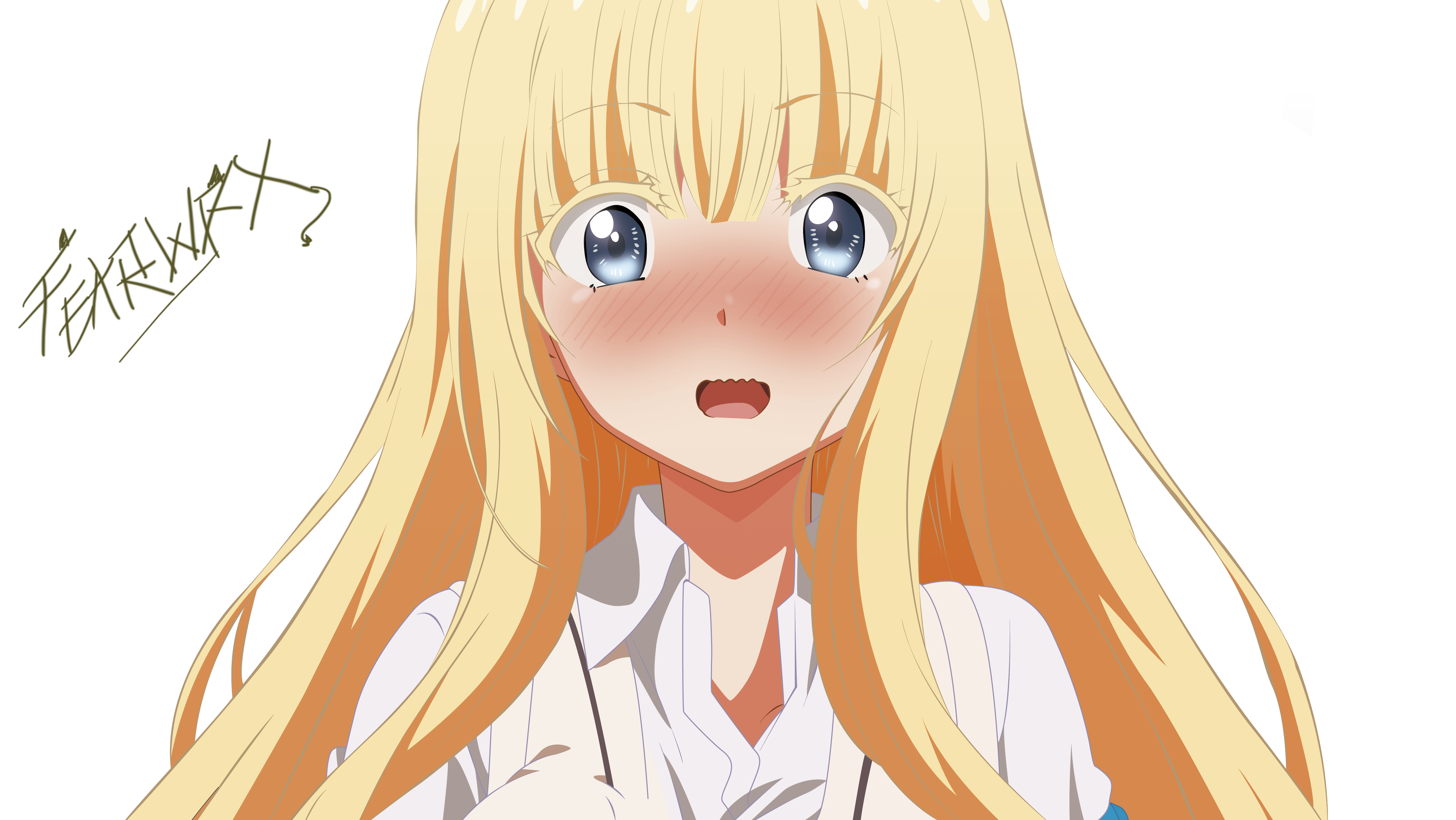 Blushing Blonde Anime Girl Juliet Persia HD Wallpaper