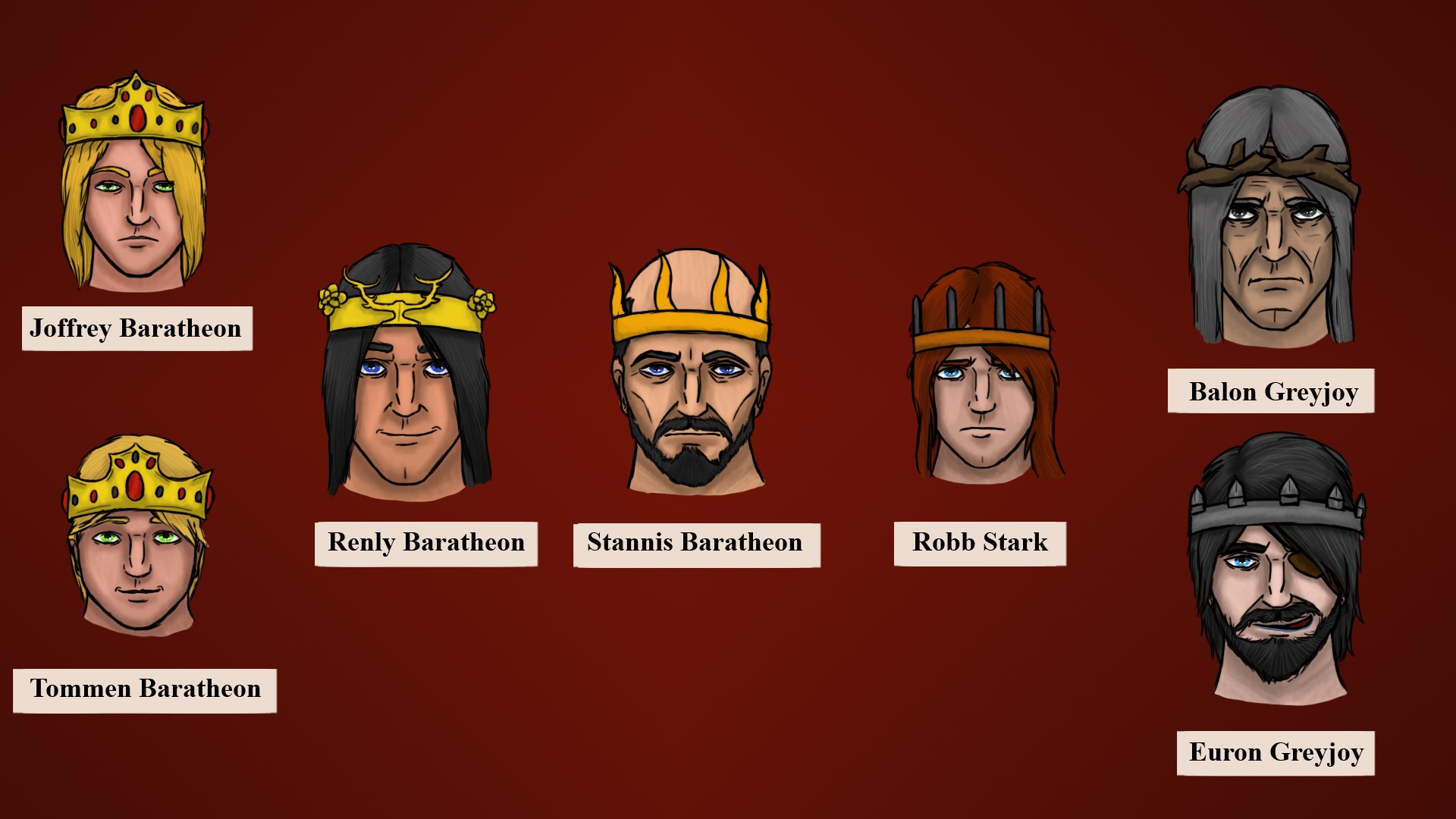 Portraits of Game of Thrones characters HD Wallpaper